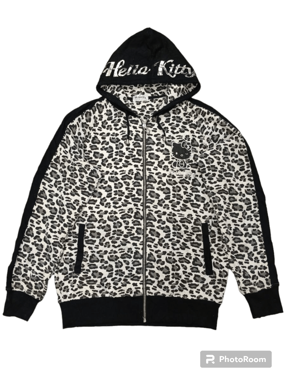 image of Anima x Hype Rere Design Leopard Fullprint Hello Kitty Hoodie, Women's (Size Large)