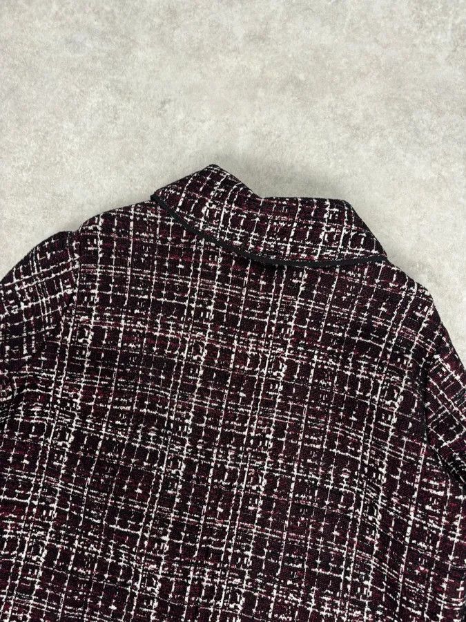 Prada AW2015 Prada Textured Black & Bordeaux Tweed Long Coat Size S / US 4 / IT 40 - 7 Thumbnail