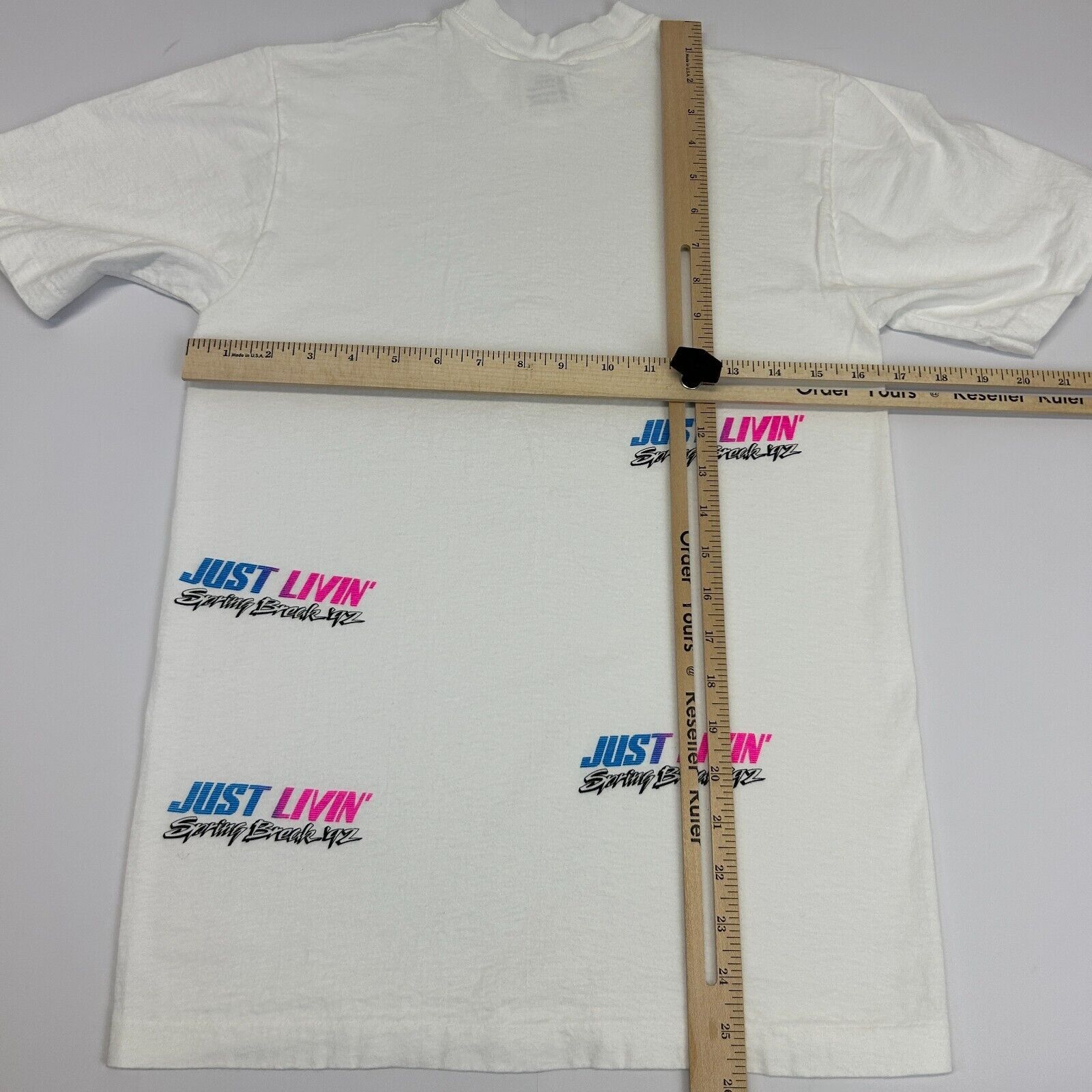 Anvil Vintage 90s Just Livin Spring Break 1992 T Shirt USA X-Small Size US XS / EU 42 / 0 - 6 Thumbnail