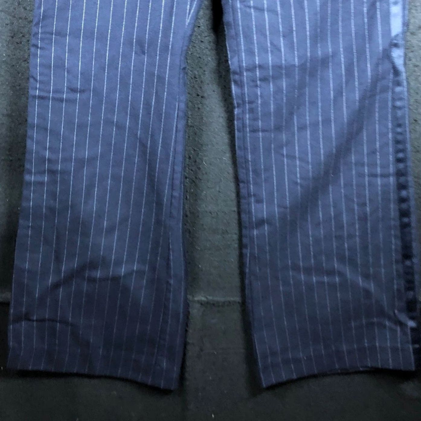 Express Express Womens Pants Blue White Pinstripe Mid Rise Wide Straight Wool Blend 8 Size 24" / US 00 / IT 34 - 3 Thumbnail