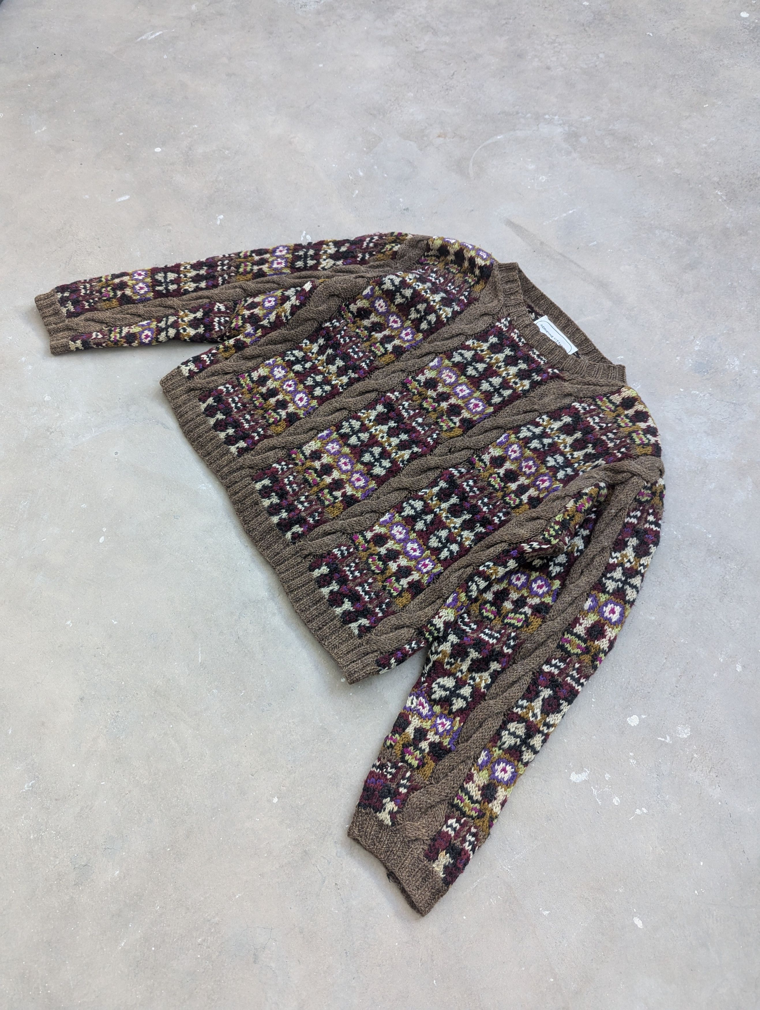 Aran Isles Knitwear × Japanese Brand × Vintage Vintage Wool Cable Knit Sweater Cropped Coogi Style Size M / US 6-8 / IT 42-44 - 2 Thumbnail