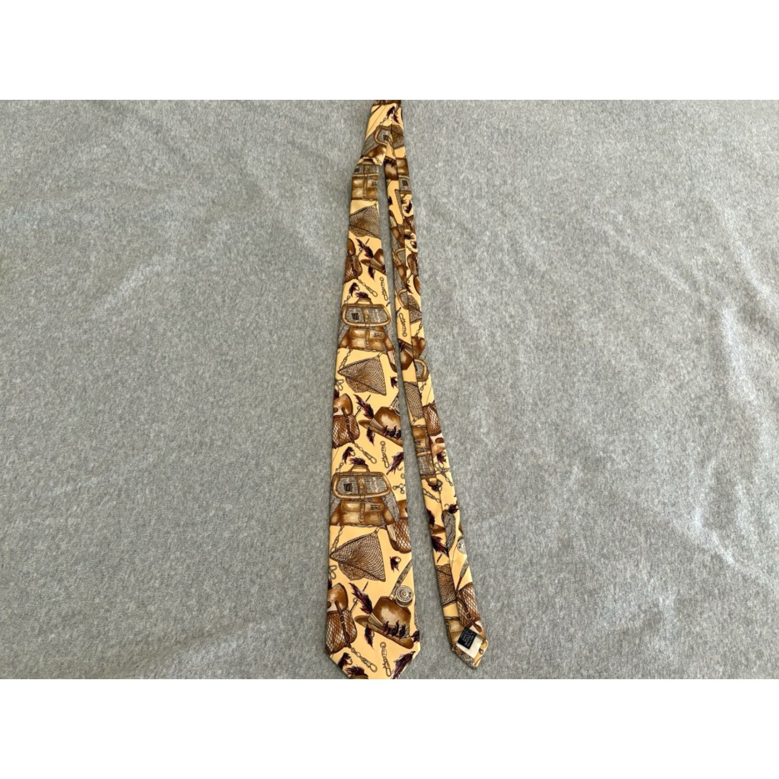 Lands' End Lands' End Silk Tie AOP Fishing Tie Multicolor 60" Men Mens Classic 57"-60" American Nature Fishing Theme Size ONE SIZE - 4 Thumbnail
