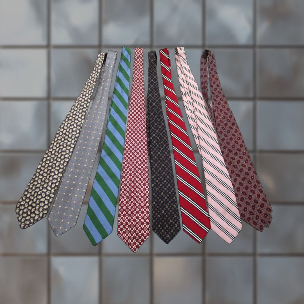 Mixed Brands Ties One Size Multicolor Geometric Paisley Stripe Lot Of 9 Mens