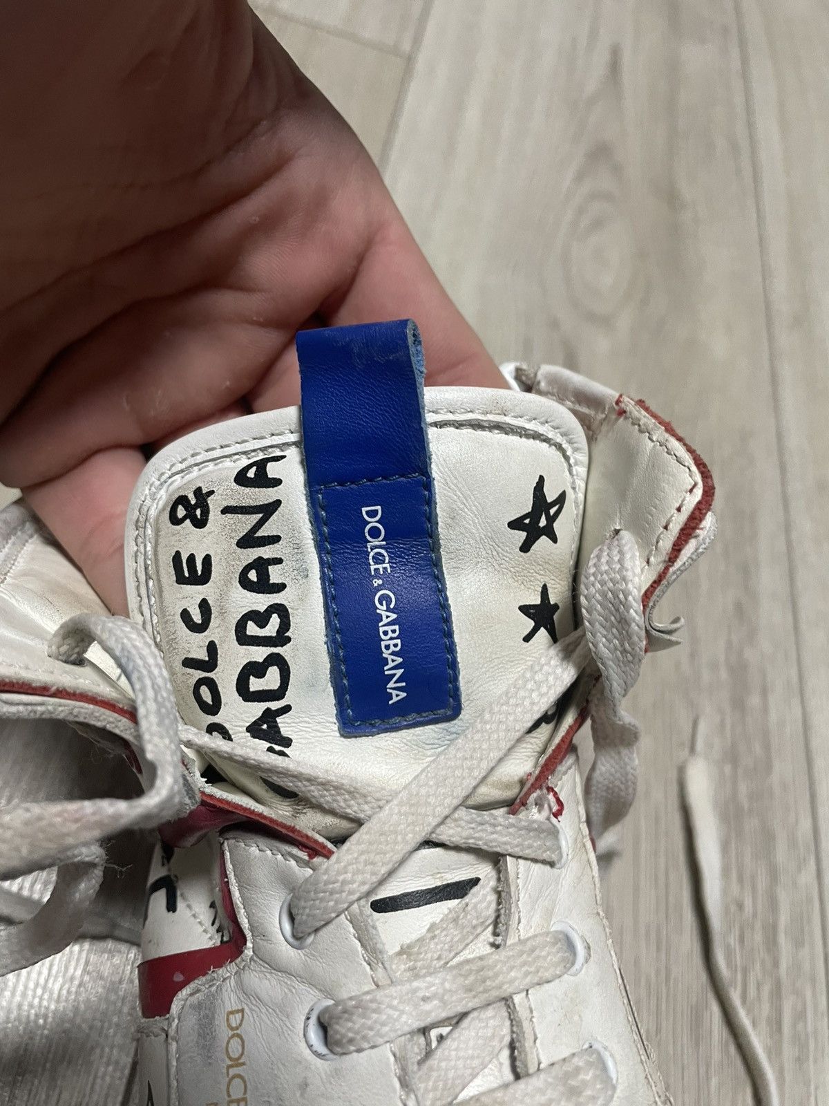 Dolce & Gabbana Dolce & Gabbana Graffiti Print High Top Sneakers Size 36 Size US 5 / EU 37 - 14 Thumbnail