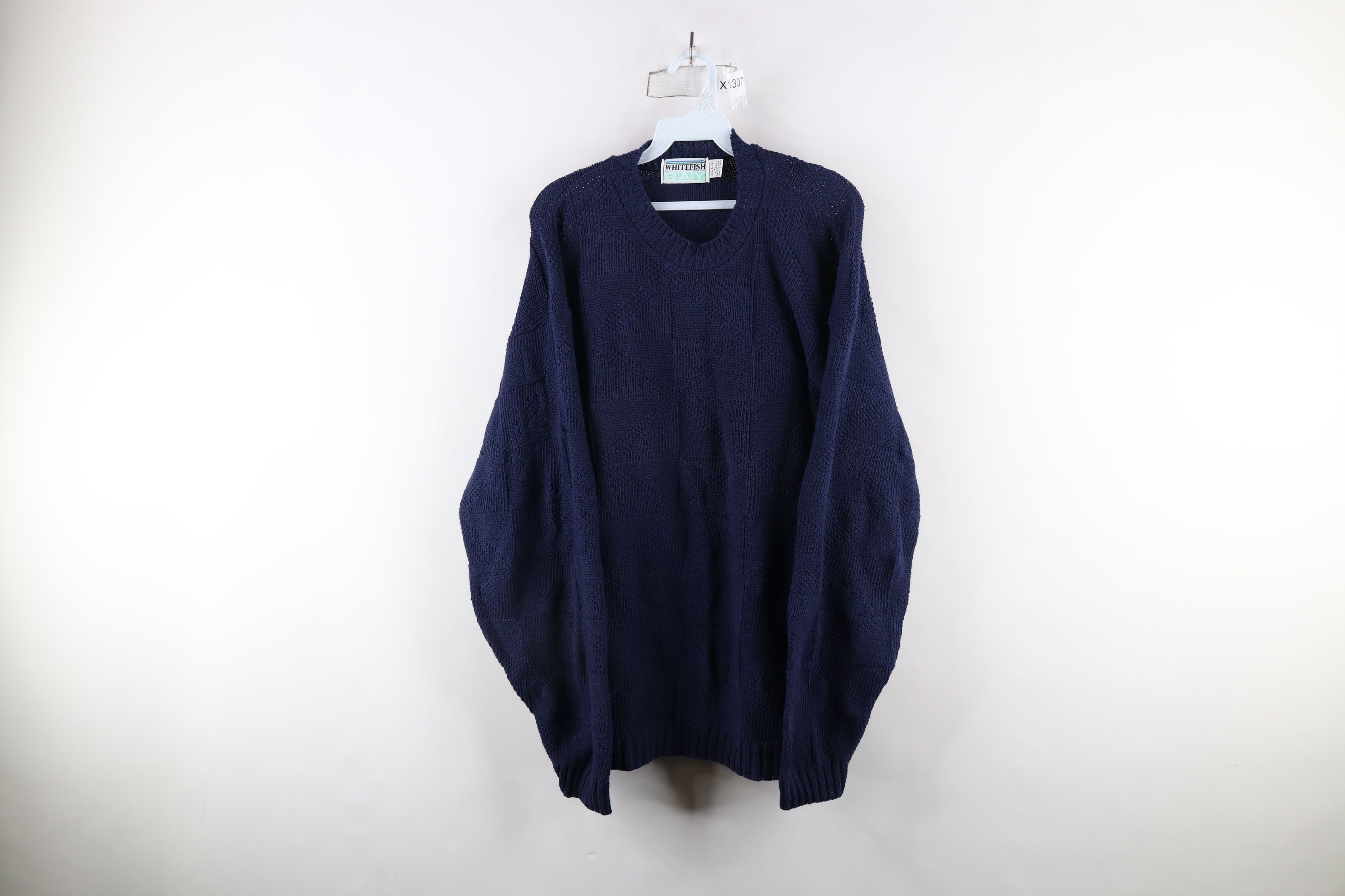 Vintage Vintage 90s Streetwear Cotton Knit Grandpa Sweater USA Size US XL / EU 56 / 4 - 1 Thumbnail