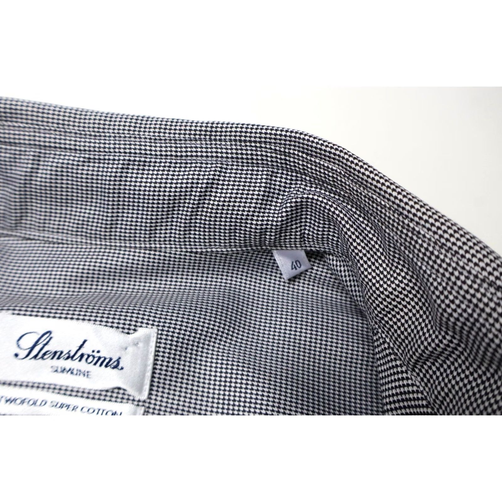 Vintage STENSTROMS Slimline Shirt Men's 40 Grey Spread Patterned Button Up Size US L / EU 52-54 / 3 - 5 Thumbnail