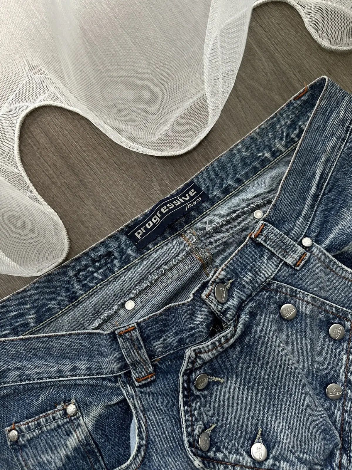 Japanese Brand × Vintage Vintage Progressive Fuck It Denim Wear Cowboy Jeans Pants Size US 34 / EU 50 - 8 Thumbnail