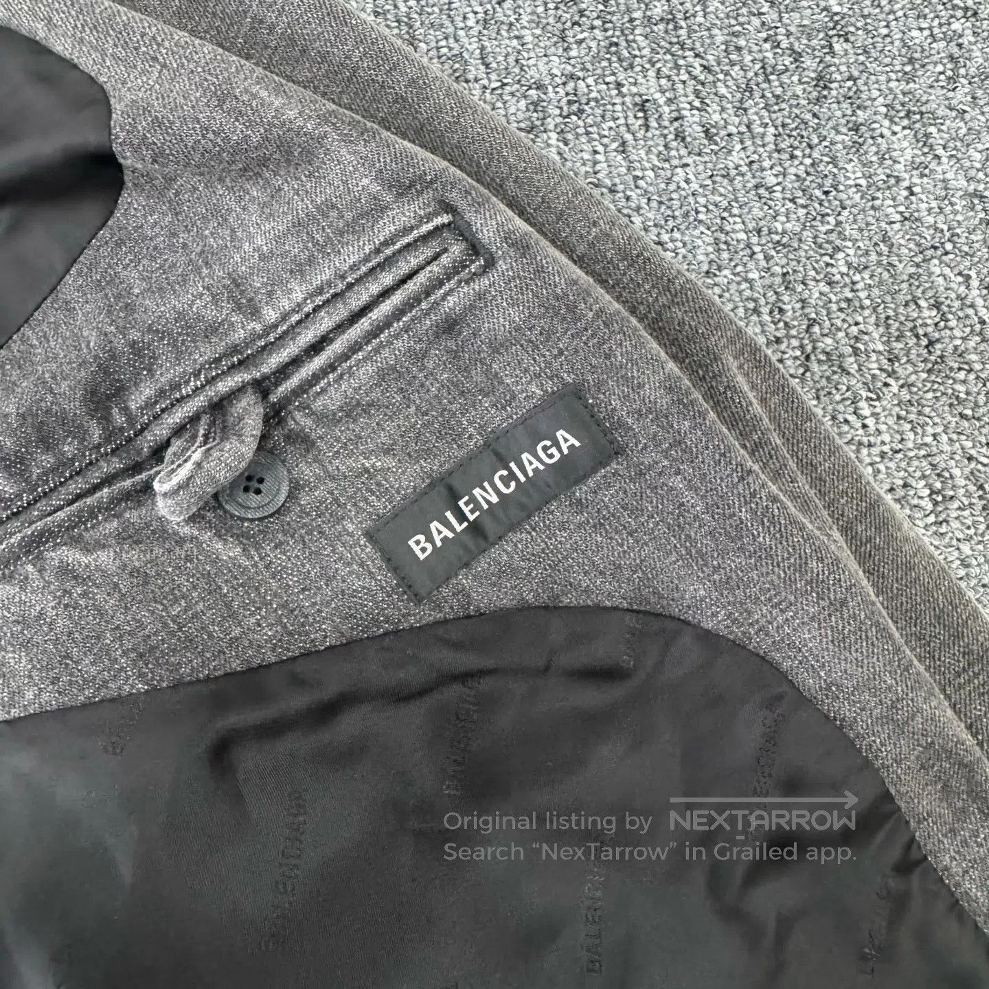 Balenciaga Balenciaga Armband letter logo; washed and aged finish; de Size 42R - 6 Thumbnail