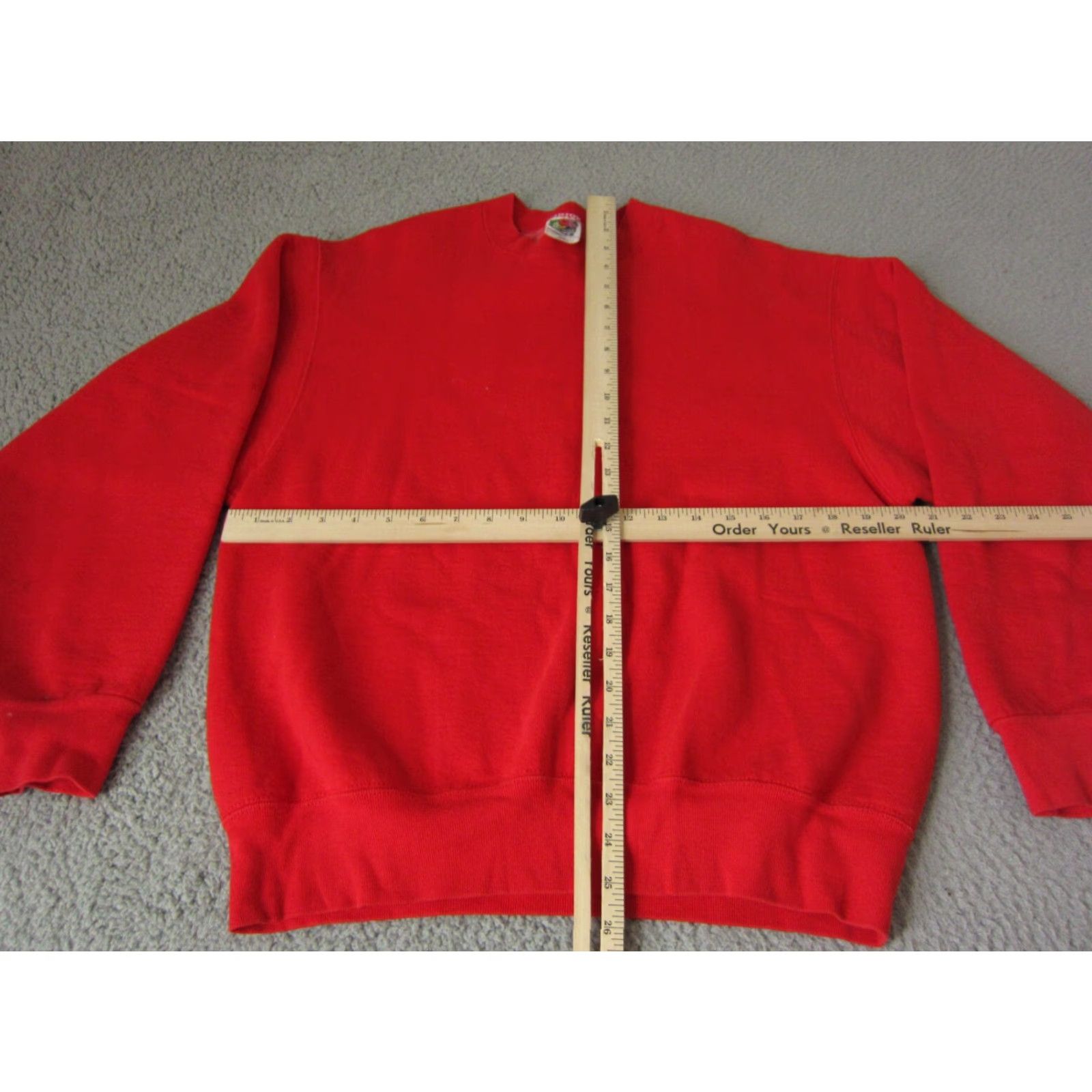 Fruit Of The Loom VINTAGE Fruit of the Loom Sweatshirt Mens M Red Heavyweight USA 90s Army Crew Neck Pullover Cotton Polyester Fleece Size US M / EU 48-50 / 2 - 7 Thumbnail