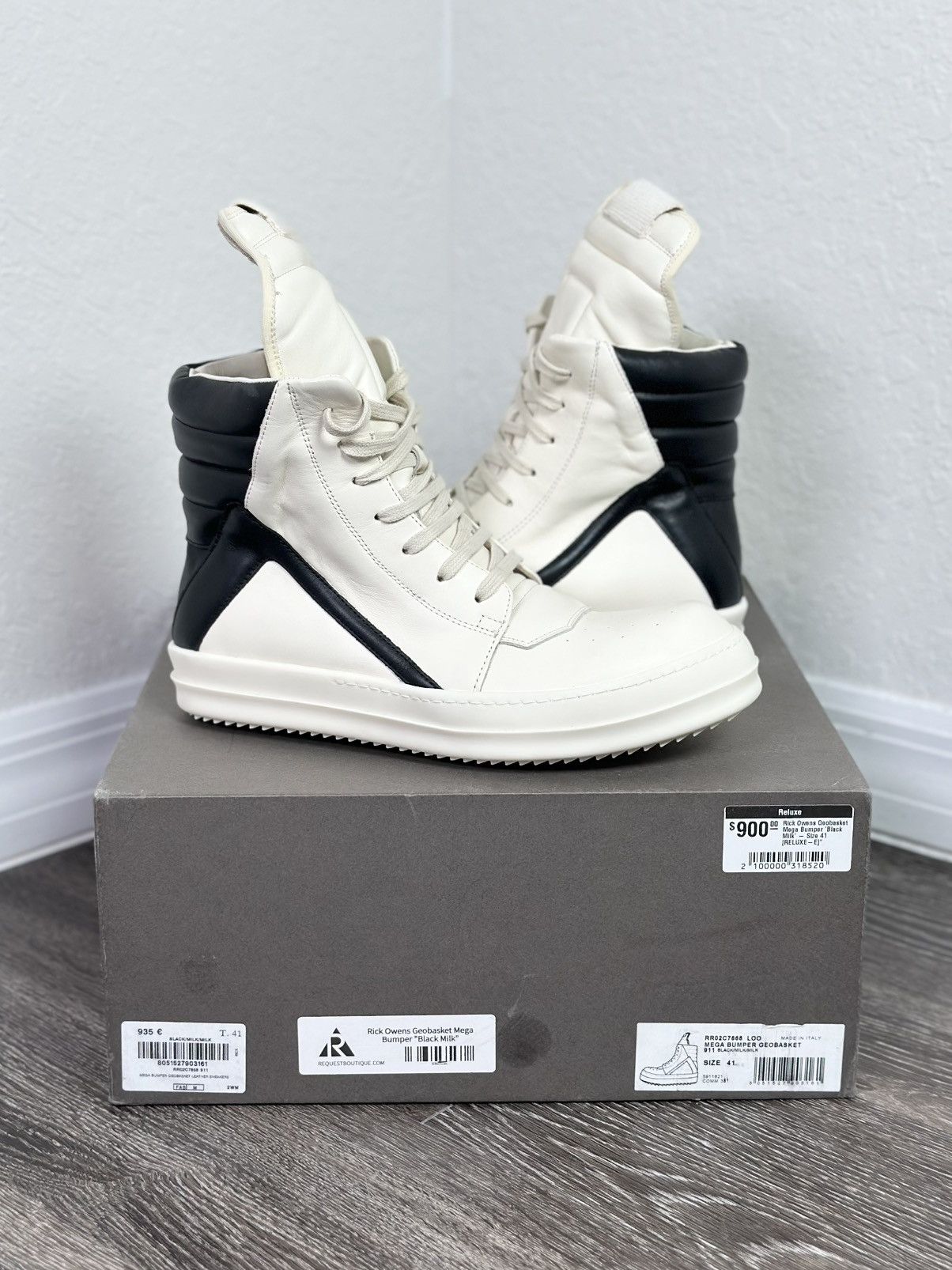 RickOwens Geobasket MILK ホワイト　43 Rick Owens Geobasket Milk (Women's) - RP02C1894 1111