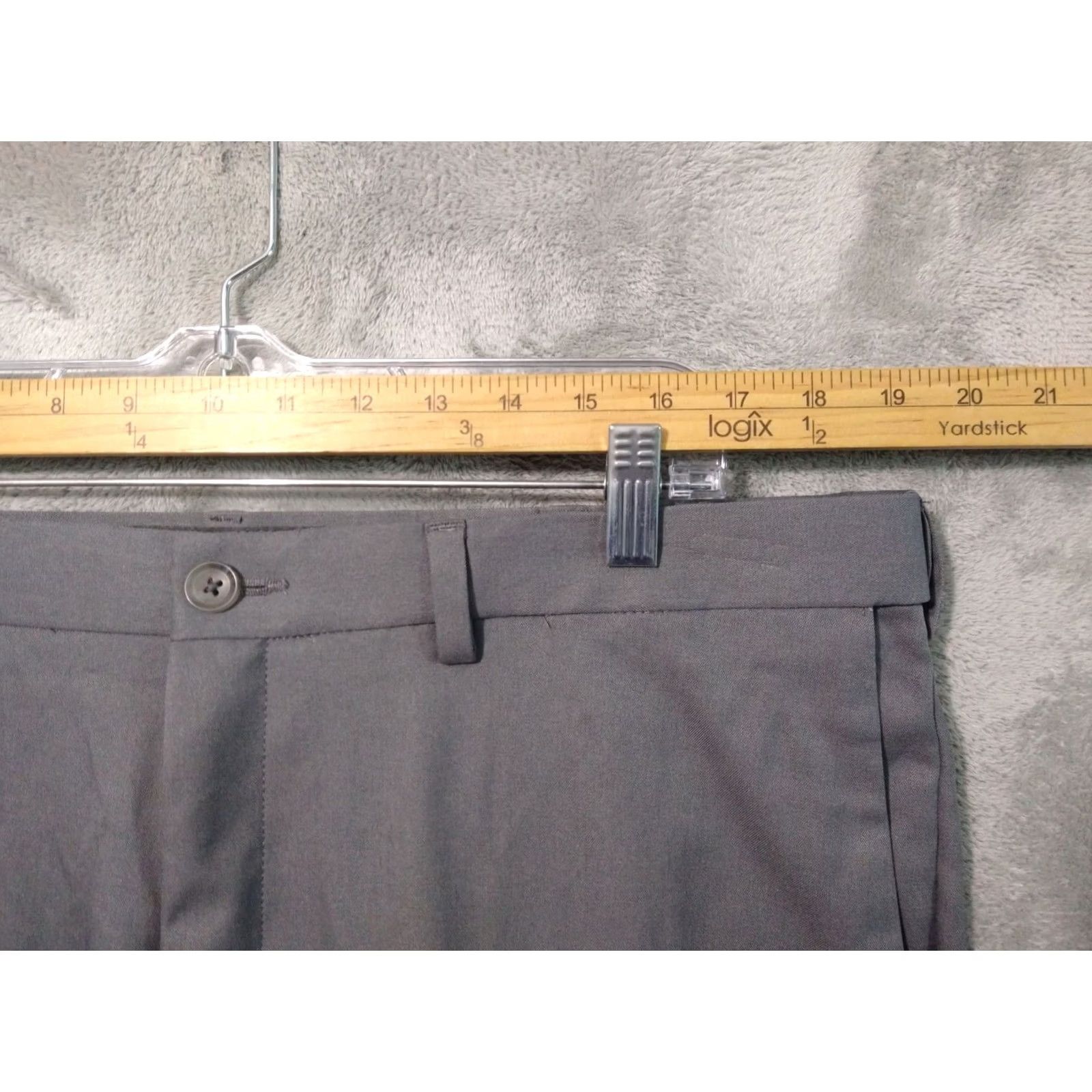 Haggar Haggar Pants Mens 38x29 Gray Cool 18 Pro Performance Classic Fit Stretch - 38 Inseam Flat Front Khakis Dressy Casual Business Formal Size US 38 / EU 54 - 3 Thumbnail