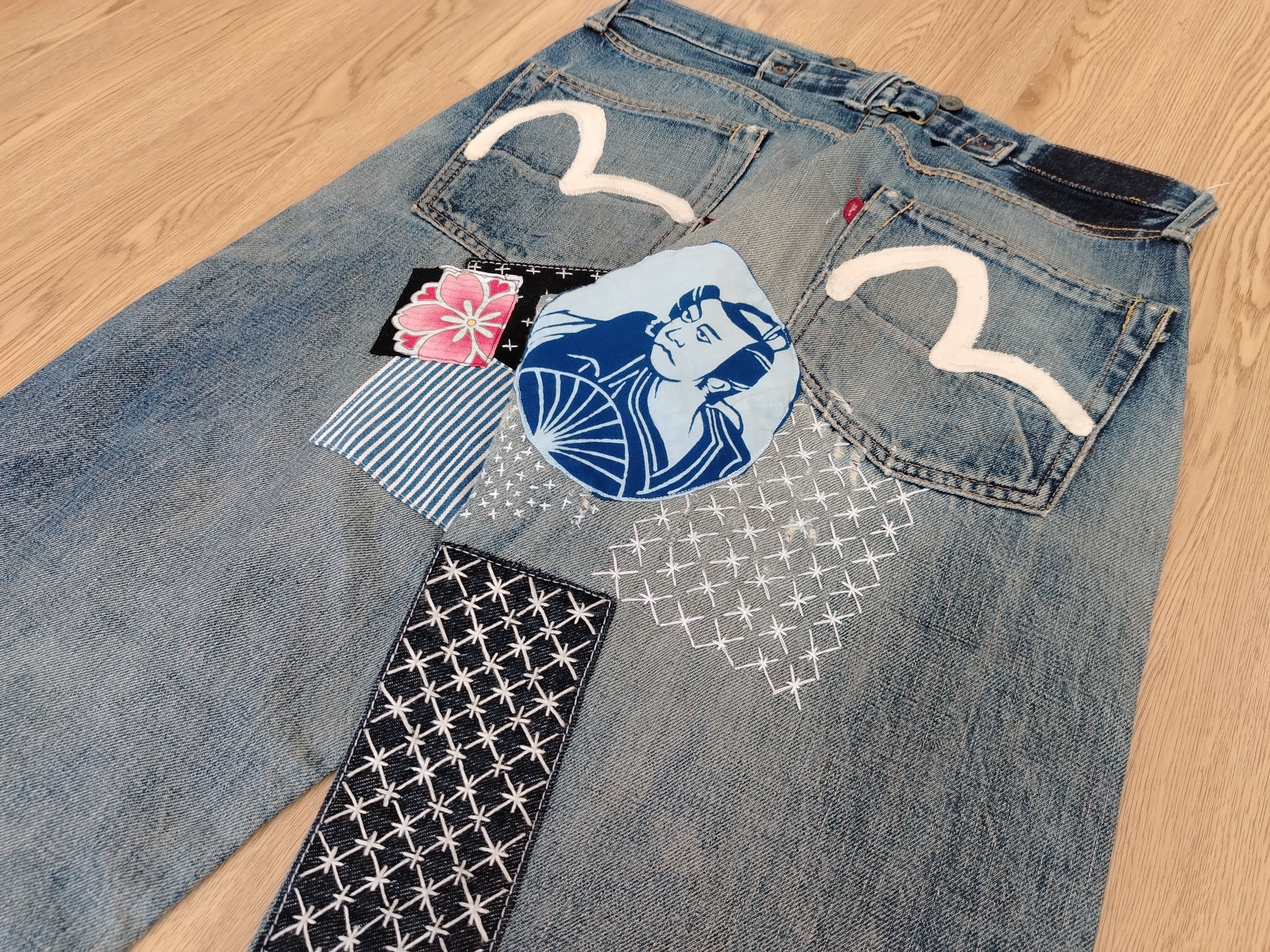 Evisu Evisu Jeans Vintage (Evis) Boro Remaked Size US 31 - 20 Thumbnail