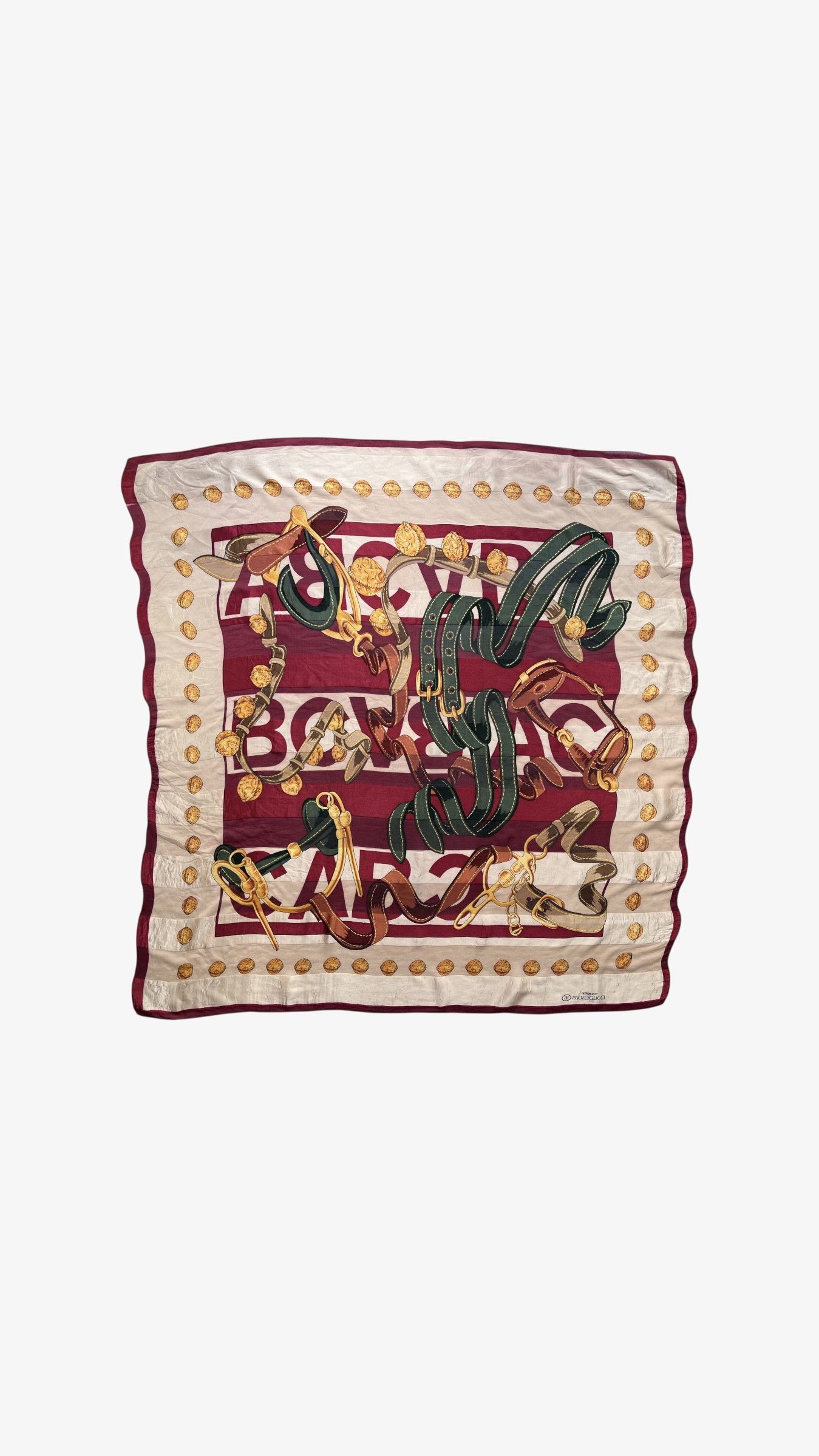 Paolo Gucci Vintage 80s Paolo Gucci Jewel & Equestrian Print Silk Scarf Size ONE SIZE - 1 Thumbnail