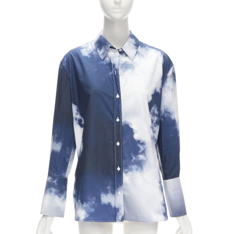 Alexander McQueen ALEXANDER MCQUEEN 2022 Sky cloud blue cotton cuff button down shirt IT38 XS Size XS / US 0-2 / IT 36-38 - 1 Thumbnail