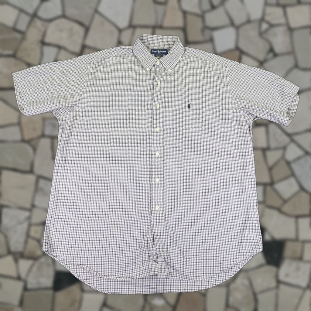 Ralph Lauren VINTAGE Ralph Lauren Button-Up Shirt Mens Large Blue Plaid Blake Pony Logo Short Sleeve Size US L / EU 52-54 / 3 - 1 Thumbnail