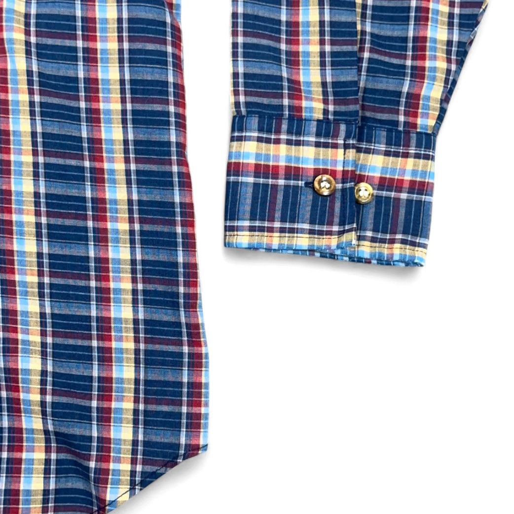 Rainbow VINTAGE Kingsport Shirt Adult MEDIUM Blue Plaid 80s Button Up Size US M / EU 48-50 / 2 - 6 Thumbnail