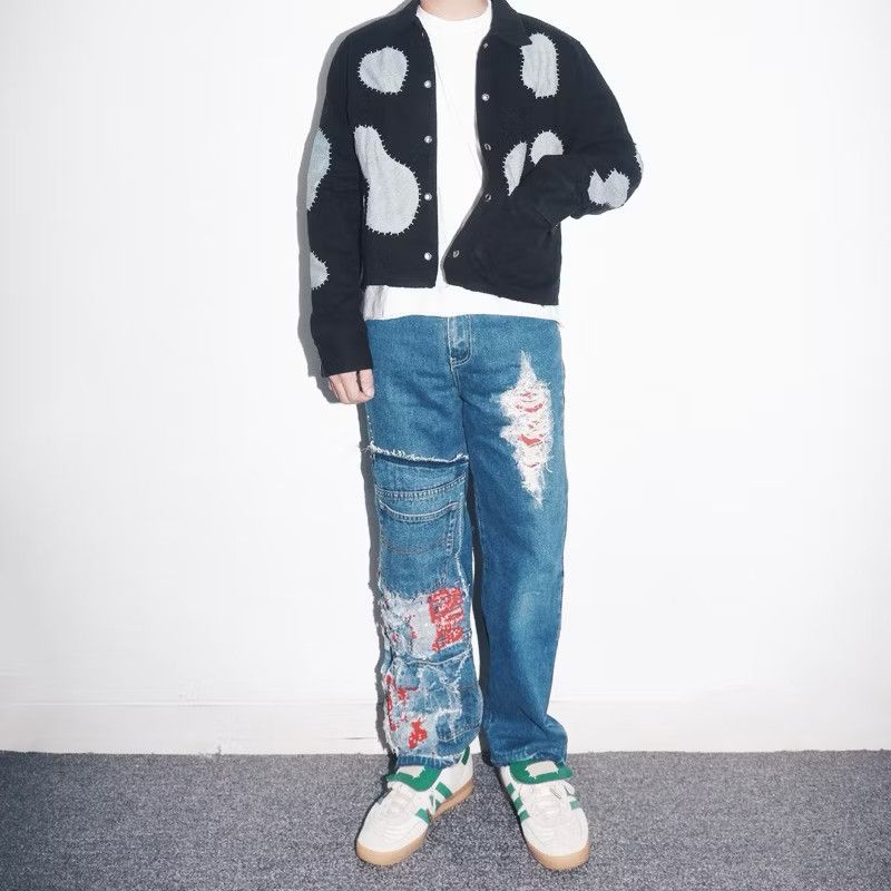 If Six Was Nine Japanese reworked denim beautiful design Size US 29 - 2 Thumbnail