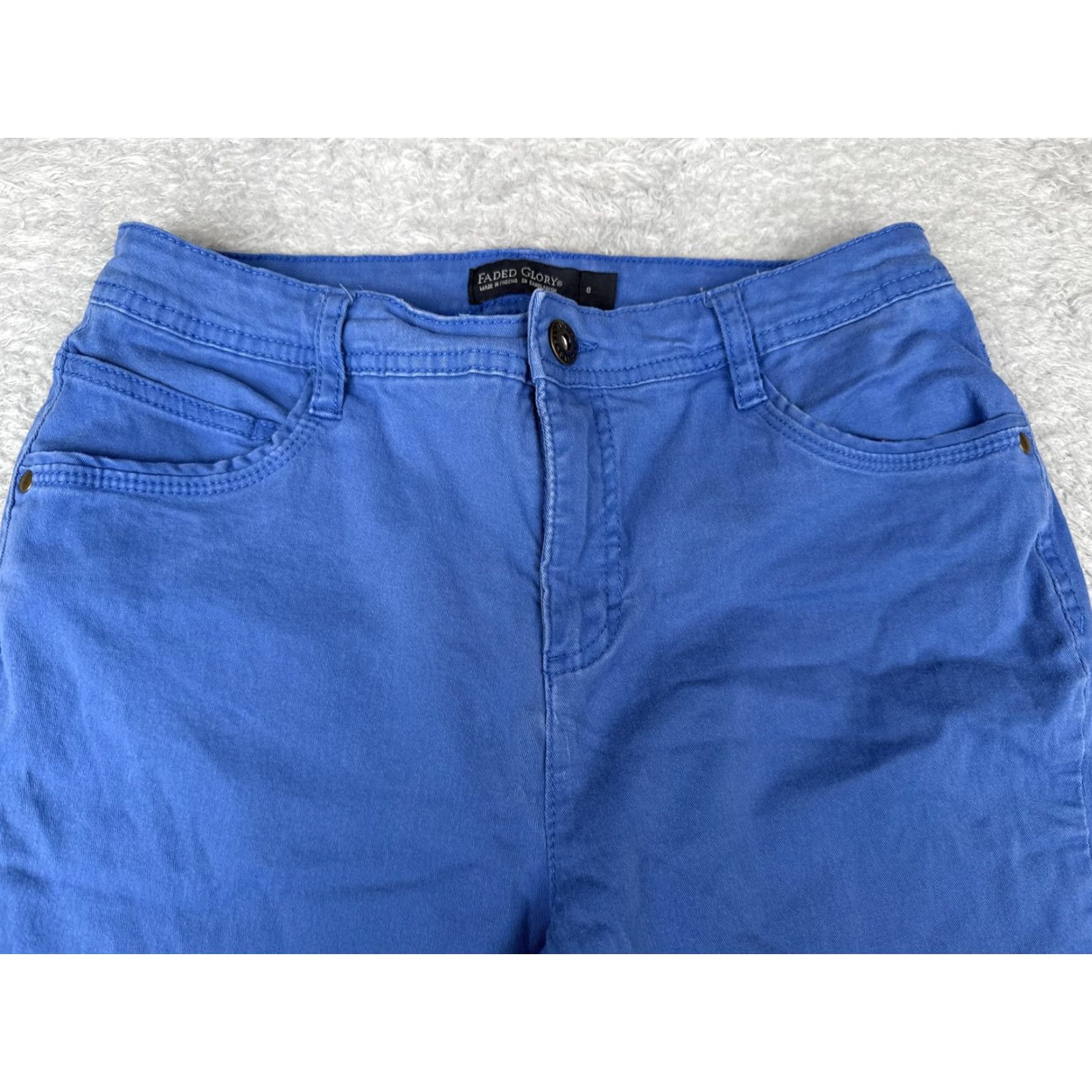 Faded Glory Faded Glory Jeans Womens Size 8 Blink Blue Ankle Zip 5-Pocket Denim Slim Stretch Size 30" / US 8 / IT 44 - 4 Thumbnail