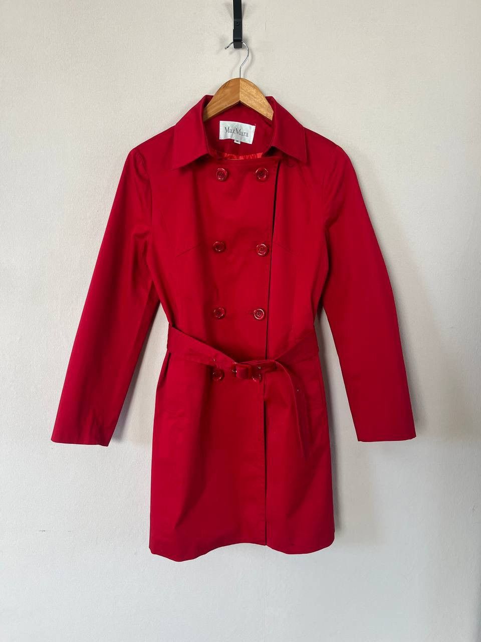 Max Mara MaxMara Red Belted Double-Breasted Trench Coat Mid-Length Size M / US 6-8 / IT 42-44 - 1 Thumbnail