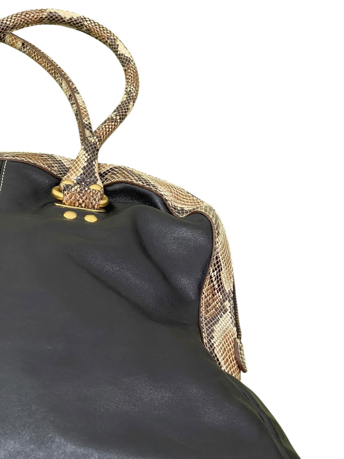Genuine Leather Full Leather Guia’s Italy Python Tote Shoulder Bag 1🟩5 Size ONE SIZE - 18 Thumbnail