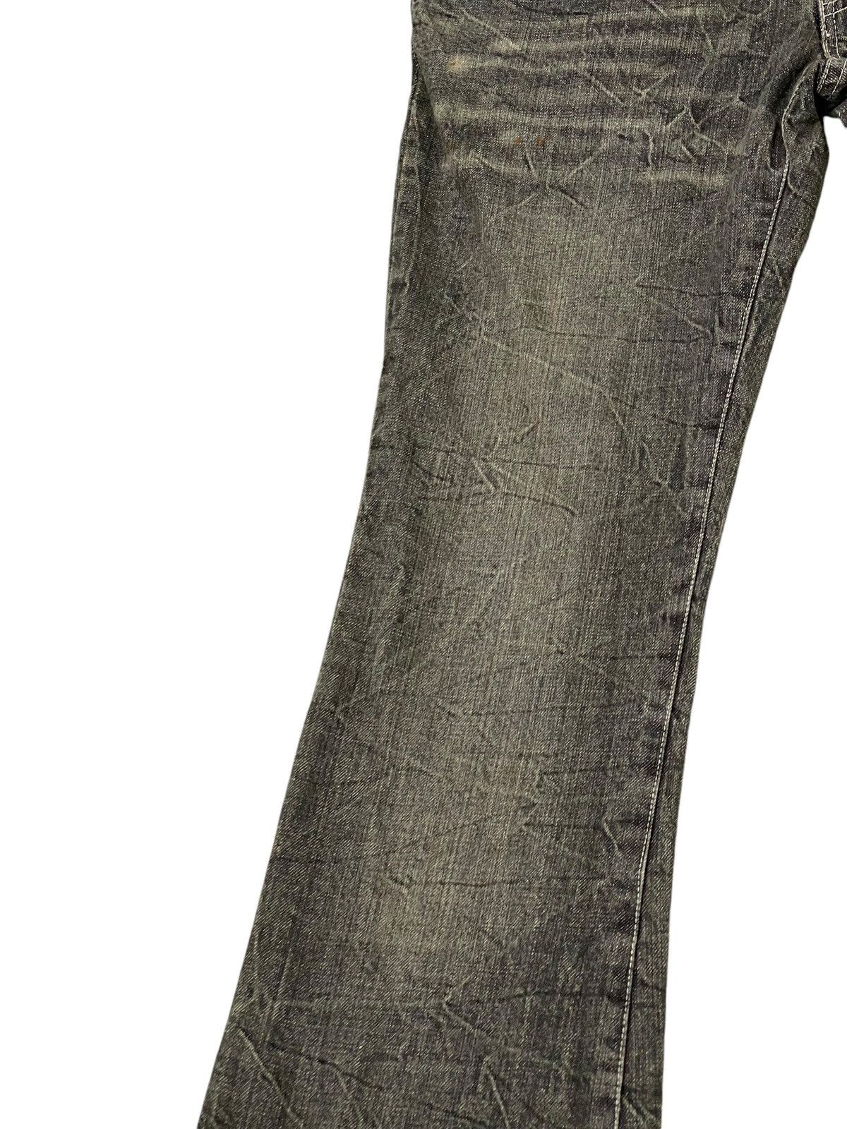 Japanese Brand Flare Jeans Shinehill Faded Distress Low Rise Boot Cut 1🟦4 Size US 30 / EU 46 - 6 Thumbnail