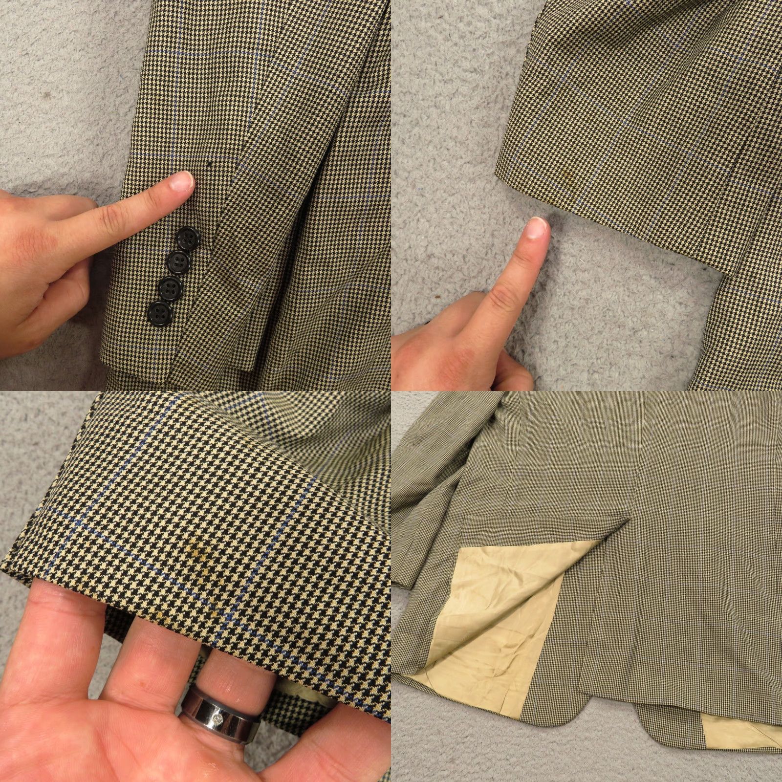 Brooks Brothers Brooks Brothers Blazer Sport Coat Jacket 44R Wool Cashmere Houndstooth Men Vintage Geometric Classic College Preppy USA Fashion Mens Size 44R - 8 Thumbnail