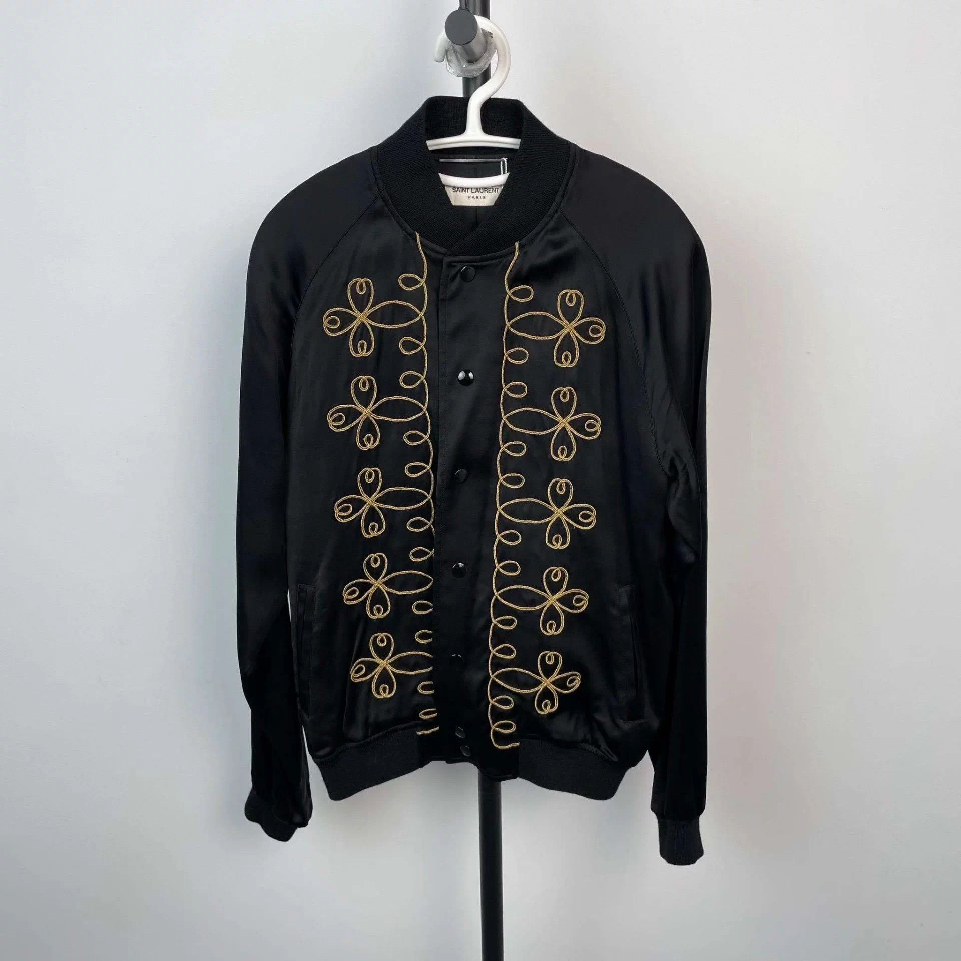 Saint Laurent Paris YSL Blend Baseball Jacket 175 Black Size US M / EU 48-50 / 2 - 1 Thumbnail