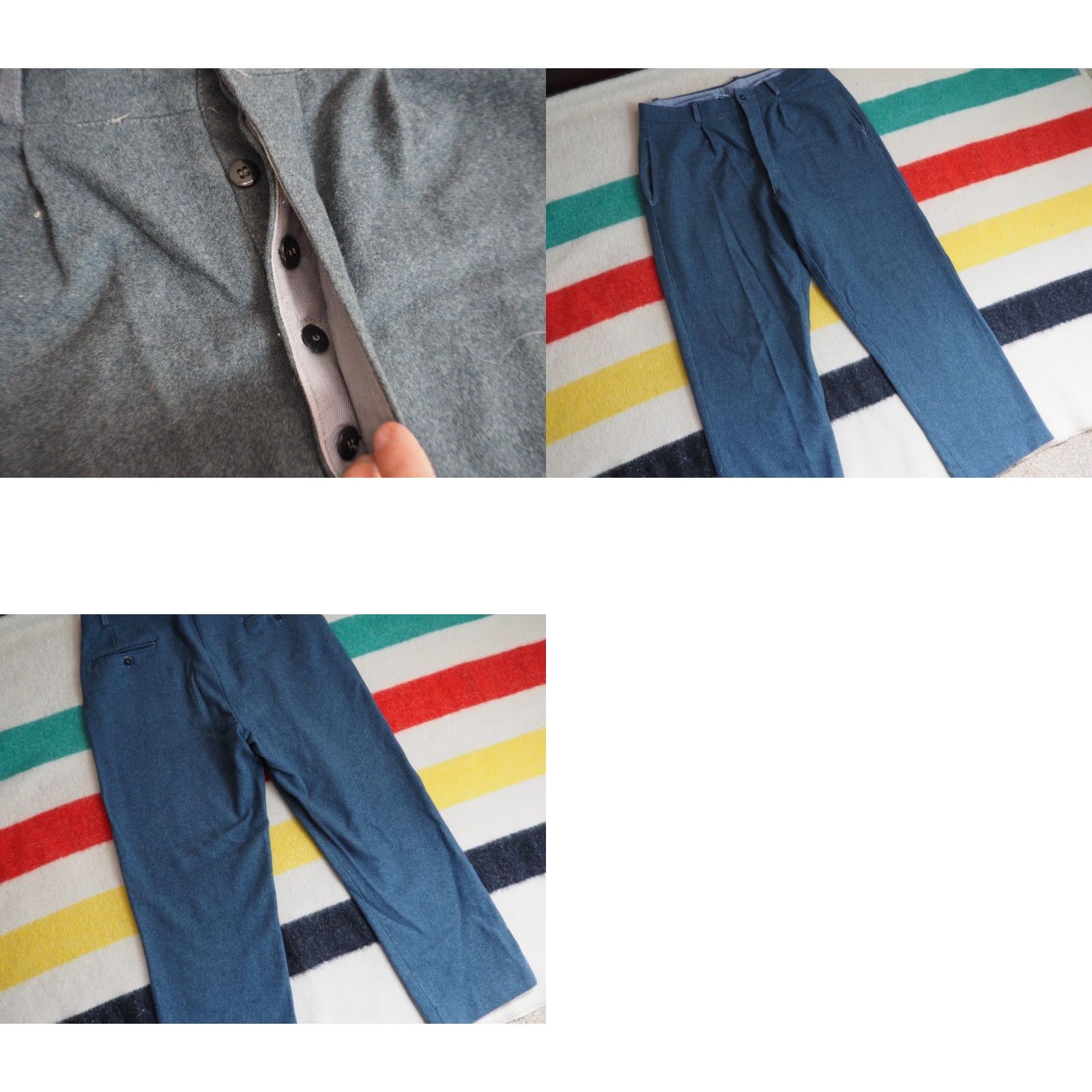 Vintage VTG 50s 60s Santoria Italian Dark Gray Field Military 34x29 Wool Pants Size US 34 / EU 50 - 8 Thumbnail