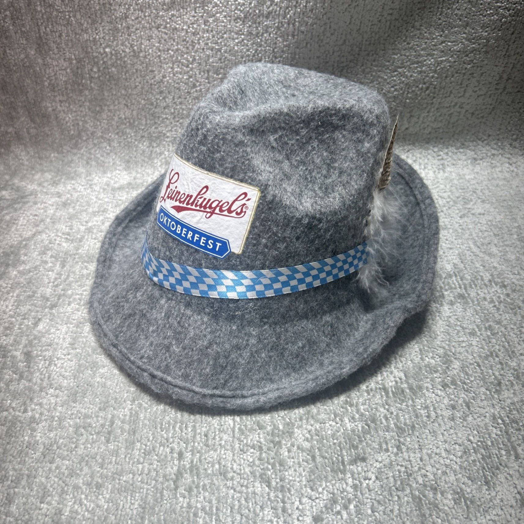 FELT Leinenkugel's Oktoberfest Felt Swiss German Alpine Bavarian Hat Cap Feathers Fedora Men One Size Gray Autumn Winter Spring Summer Classic Lightweight Size ONE SIZE - 2 Thumbnail
