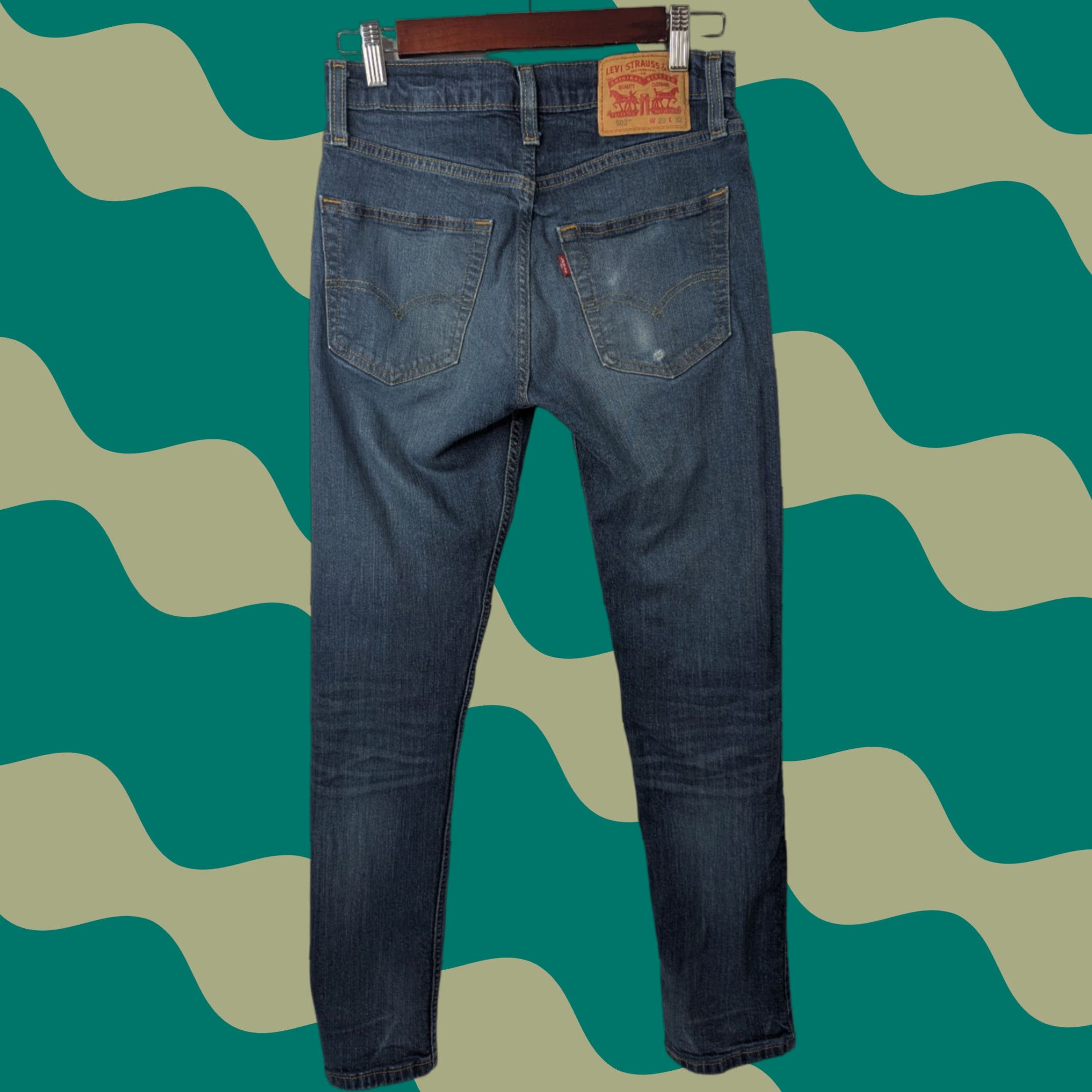 Levi's VINTAGE Levis 502 Jeans Mens 29x32 Straight Classic Cotton Denim Grunge Dark Blue Size US 28 / EU 44 - 1 Thumbnail