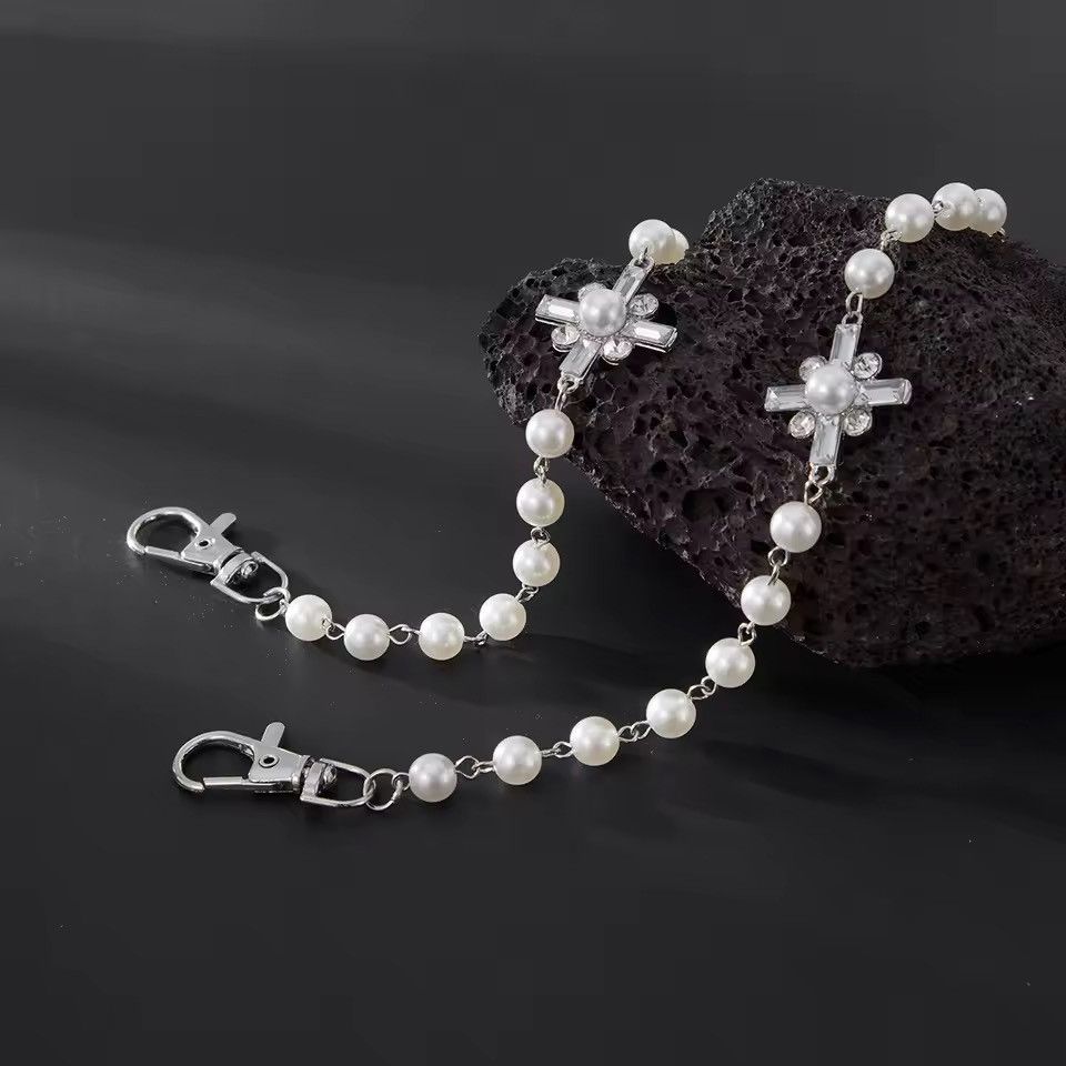 Jewelry Stylish Pearl Chain Accessory with Flower Details Size ONE SIZE - 5 Thumbnail