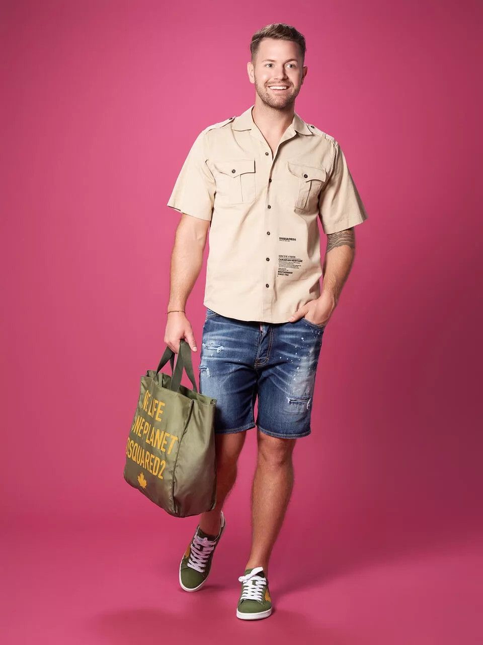 Dsquared2 Dsquared2 D2 Oversized Short Sleeve Shirt 50/52 Khaki Size US L / EU 52-54 / 3 - 9 Thumbnail
