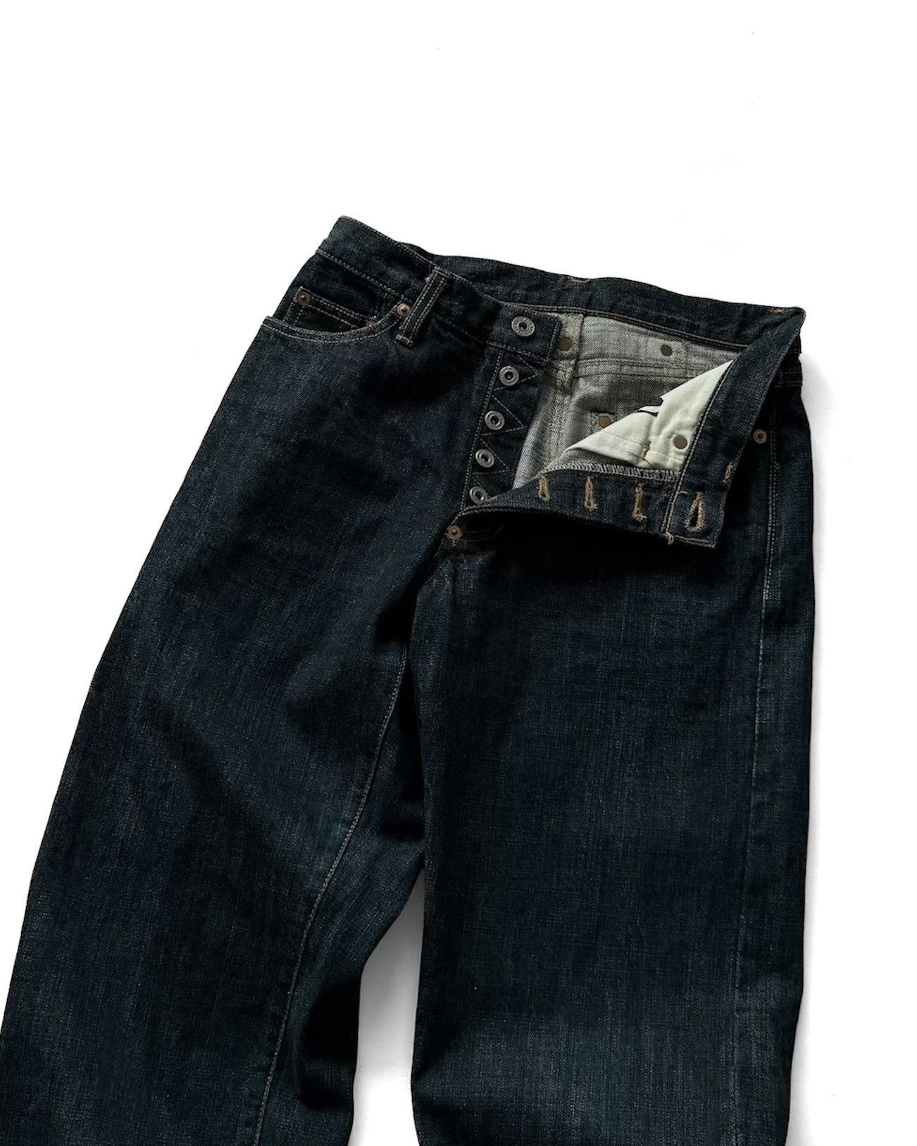 45rpm PAL’LAS PALACE INDIGO DYED RED SELVEDGE DENIM JEANS Size US 28 / EU 44 - 2 Thumbnail