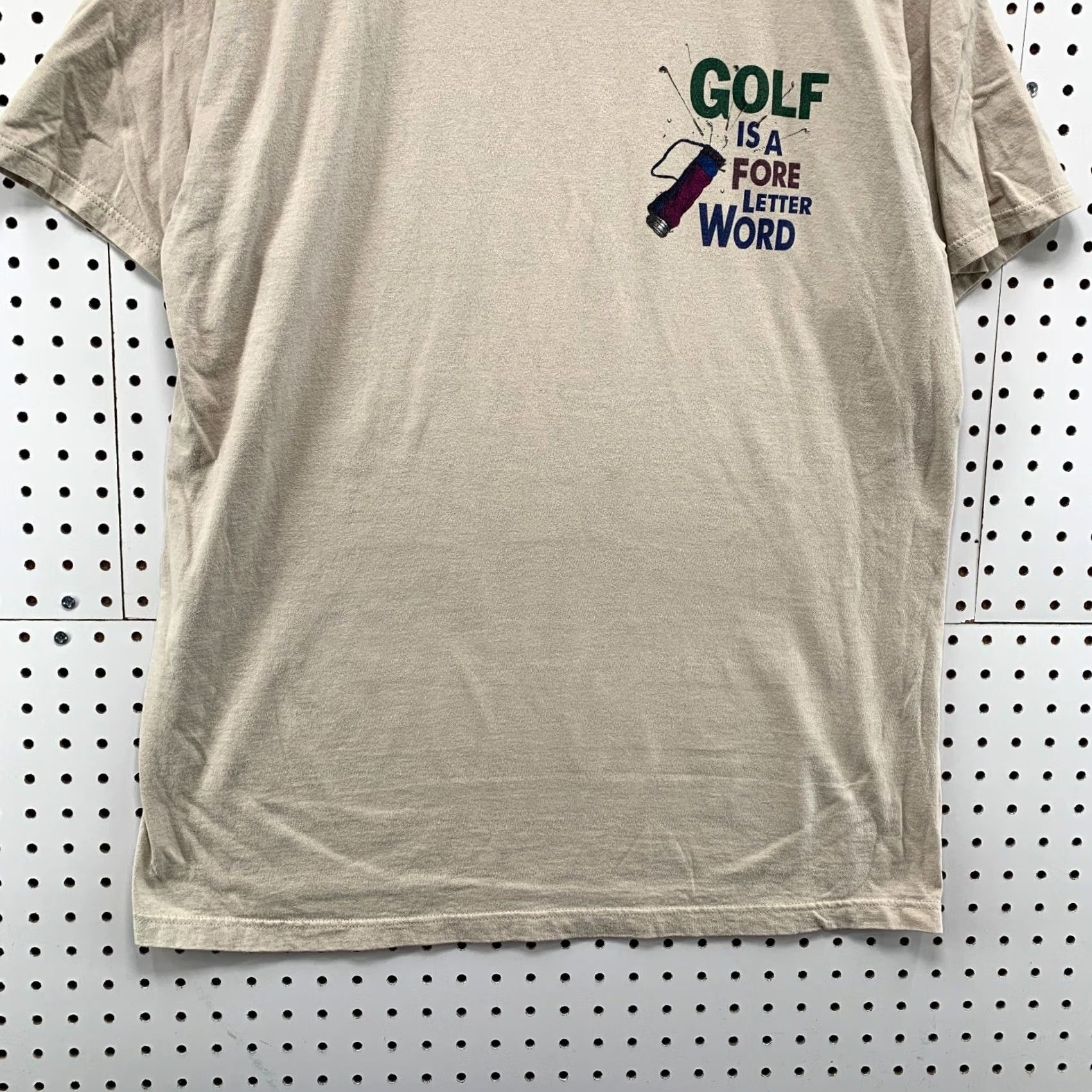 Tultex VINTAGE 90s Funny Golf Shirt Brown FORE 4 Letter Word Adult XL Mens Size US XL / EU 56 / 4 - 7 Thumbnail