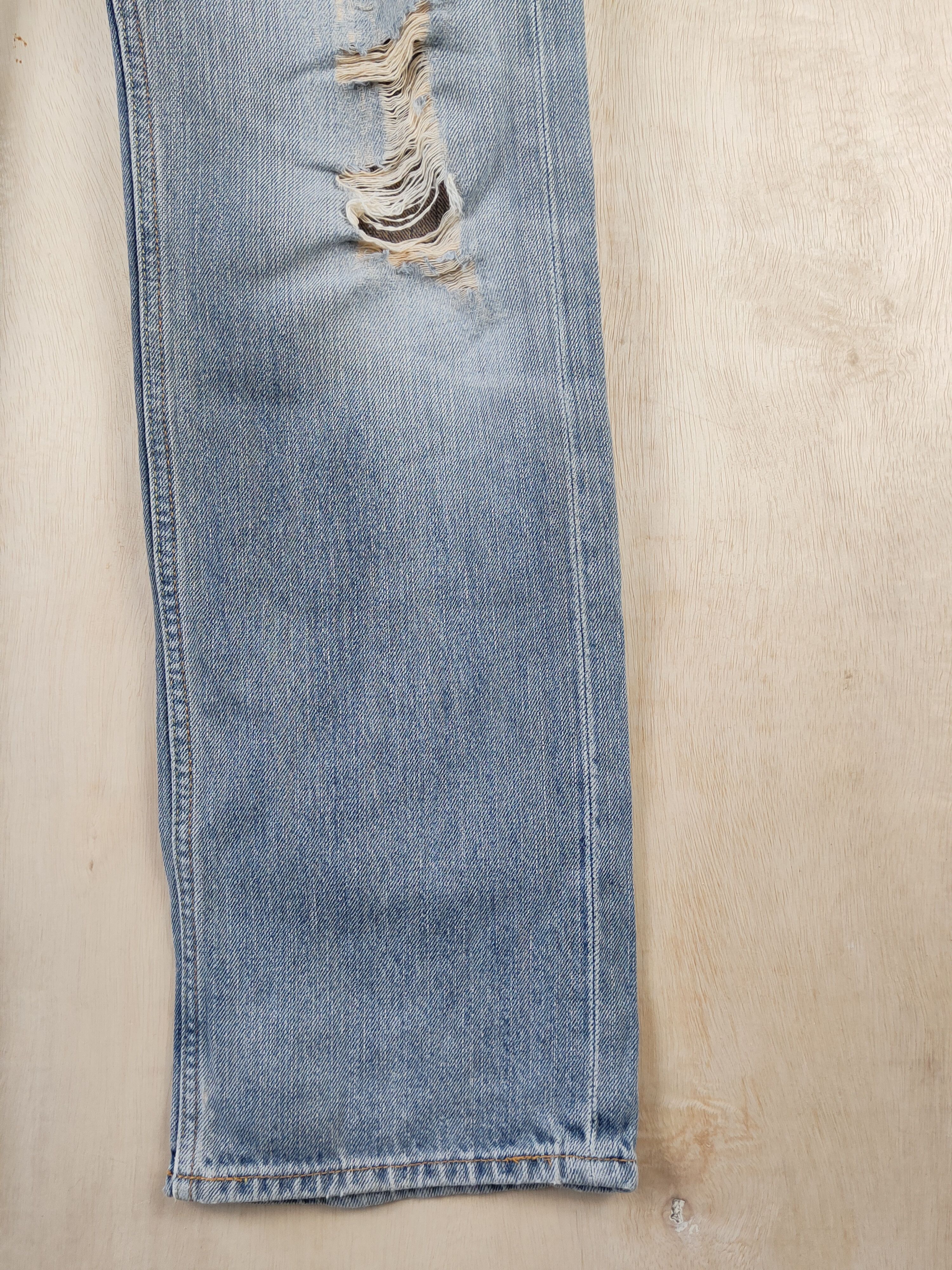 Japanese Brand Pbi Blue Faded Distressed Ripped Jeans #S2474 Size 29" - 6 Thumbnail