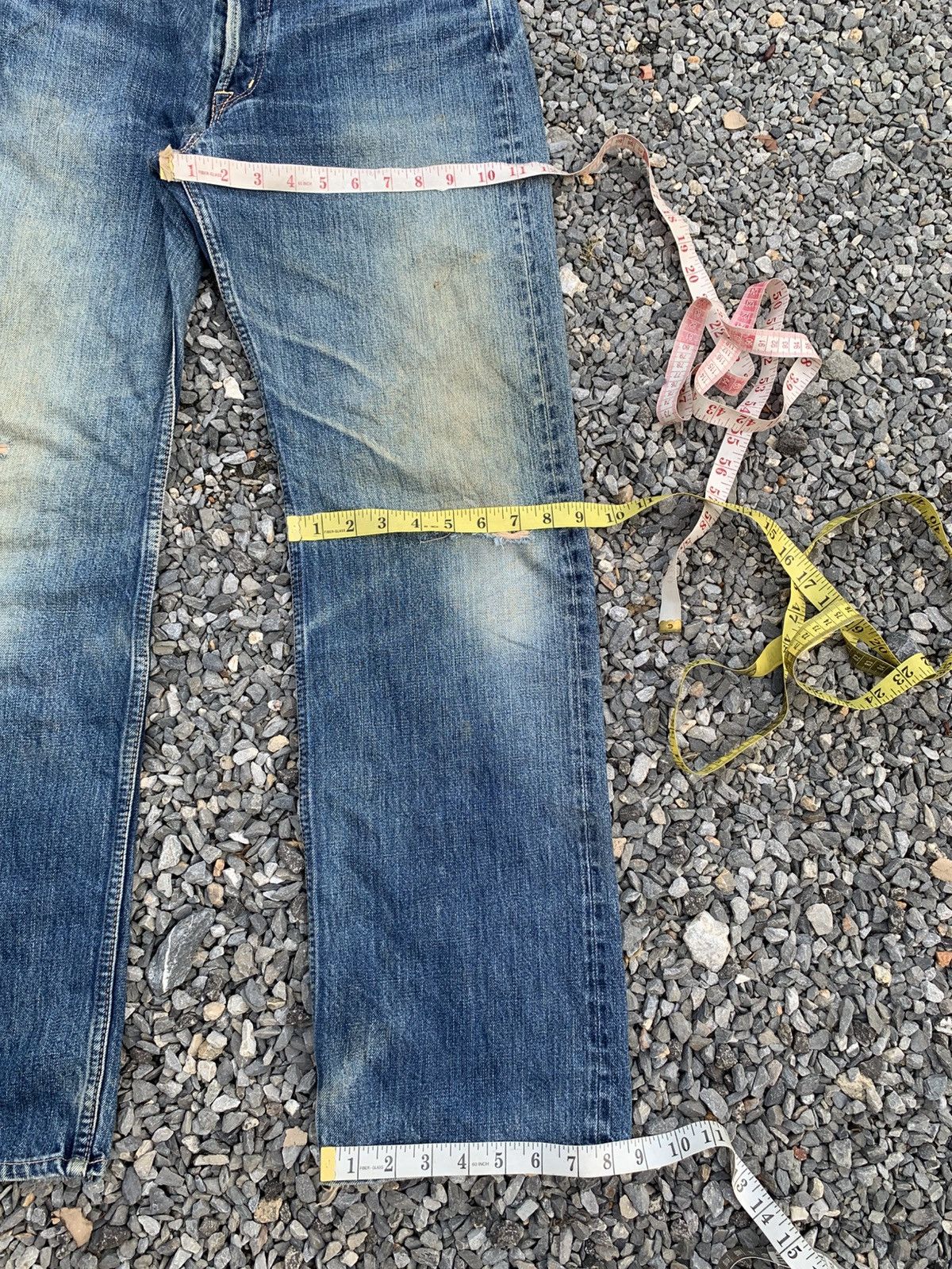 OMNIGOD OMNIGOD 50023 SELVEDGE BUTTON FLY JAPANESE DISTRESSED DENIM Size US 31 - 19 Thumbnail