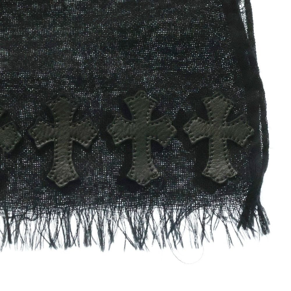 CHROME HEARTS Black Cashmere Stole Scarf