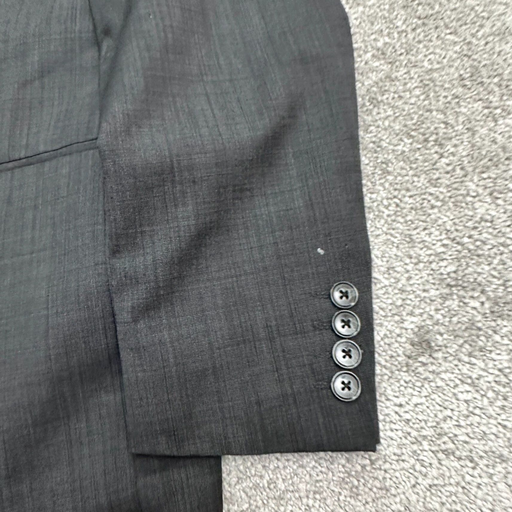 Banana Republic VINTAGE Bar III By Macy's Slim Fit Wool Suit Blazer Jacket Mens 40R Dark Gray Ventless Size 40R - 5 Thumbnail
