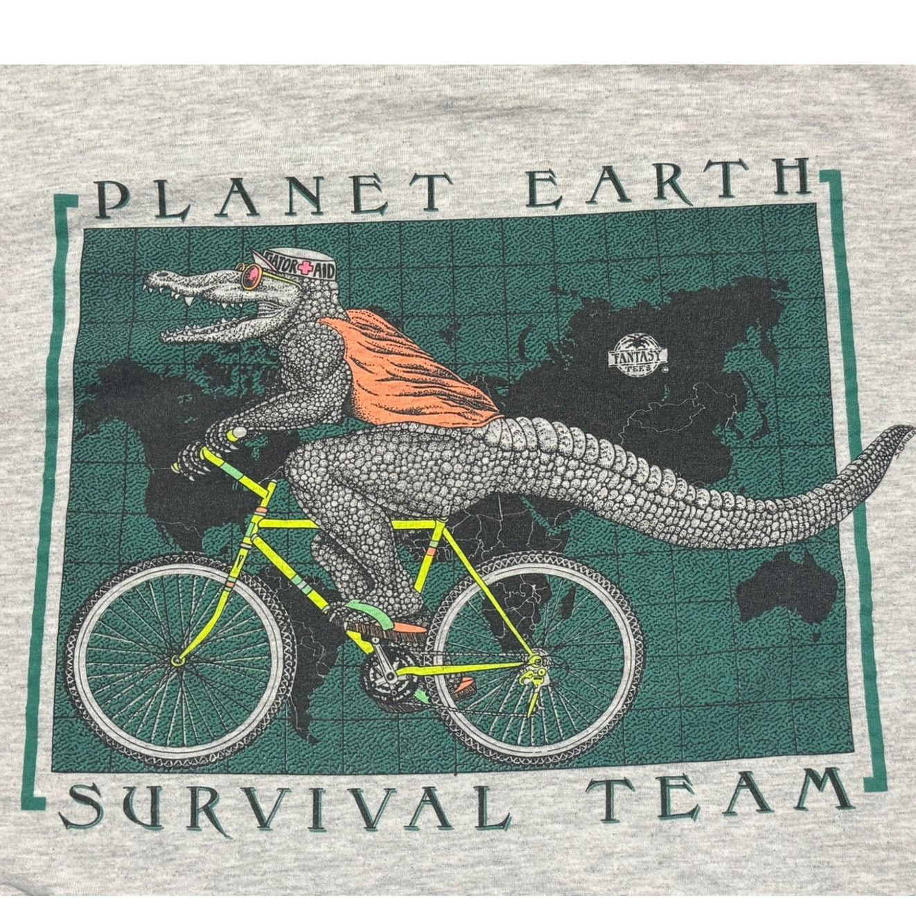 Vintage Vintage 90s Planet Earth Survival Team Alligator Cycling Tee Size US L / EU 52-54 / 3 - 4 Thumbnail