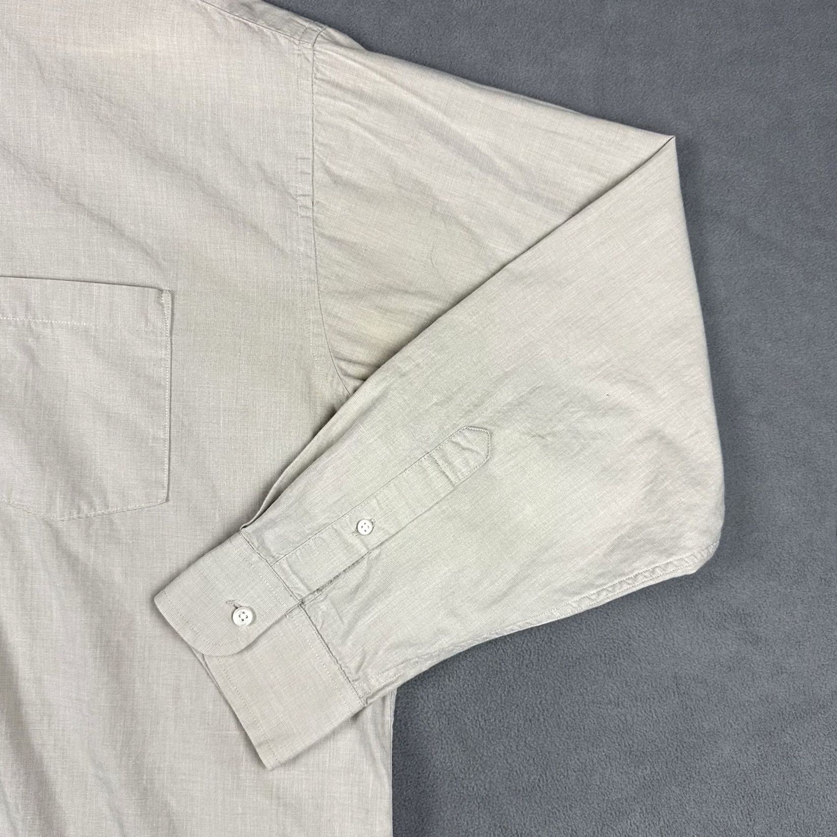 Pierre Balmain Pierre Balmain Shirt Mens 16.5 35 Beige Button Up Chin Strap Pocket Korea Size US XL / EU 56 / 4 - 6 Thumbnail