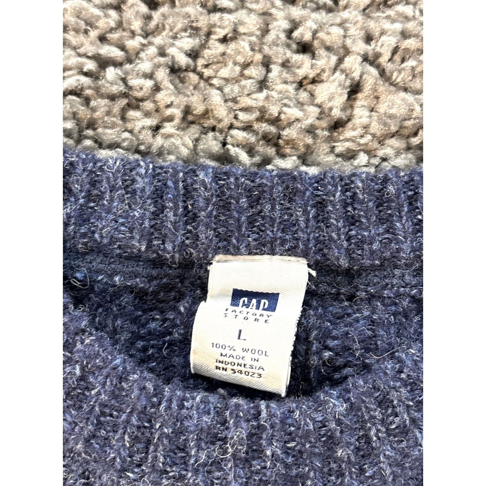 Gap VINTAGE Gap Sweater Mens L Blue Striped Chunky-Knit Wool Fisherman Crew Neck Pullover Size US L / EU 52-54 / 3 - 4 Thumbnail