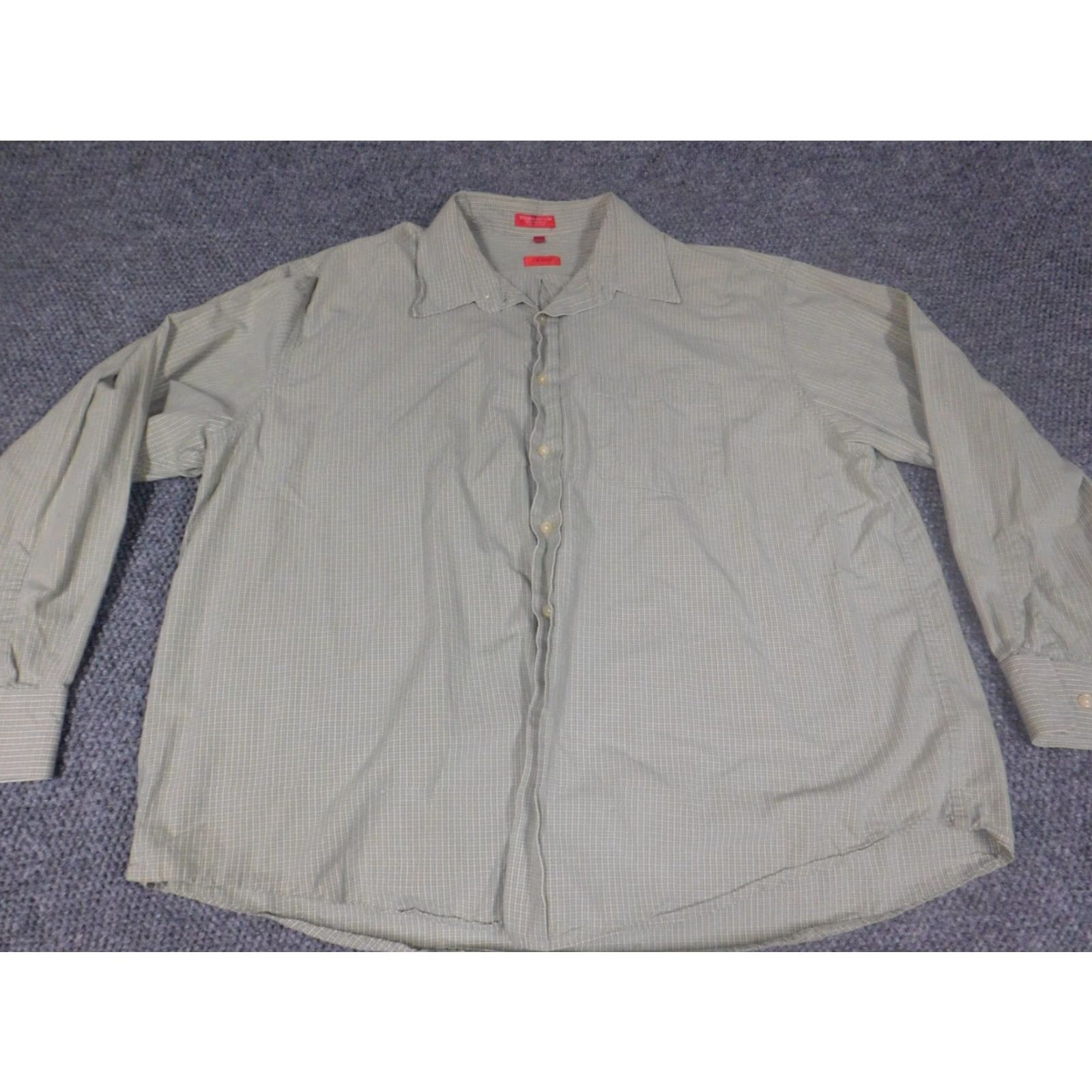 Izod IZOD Mens Shirt 2XL Green Plaid Button Down Sueded Size US XXL / EU 58 / 5 - 2 Thumbnail