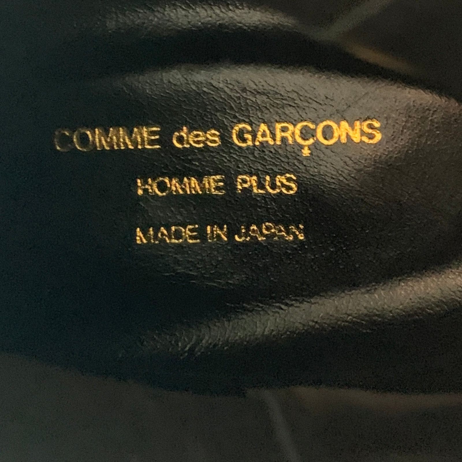 COMME des GARCONS HOMME PLUS Size 10 Black White Print Leather Pull On Boots CDG Homme+ x KLG Crushed Toe Boots - Black main image 4