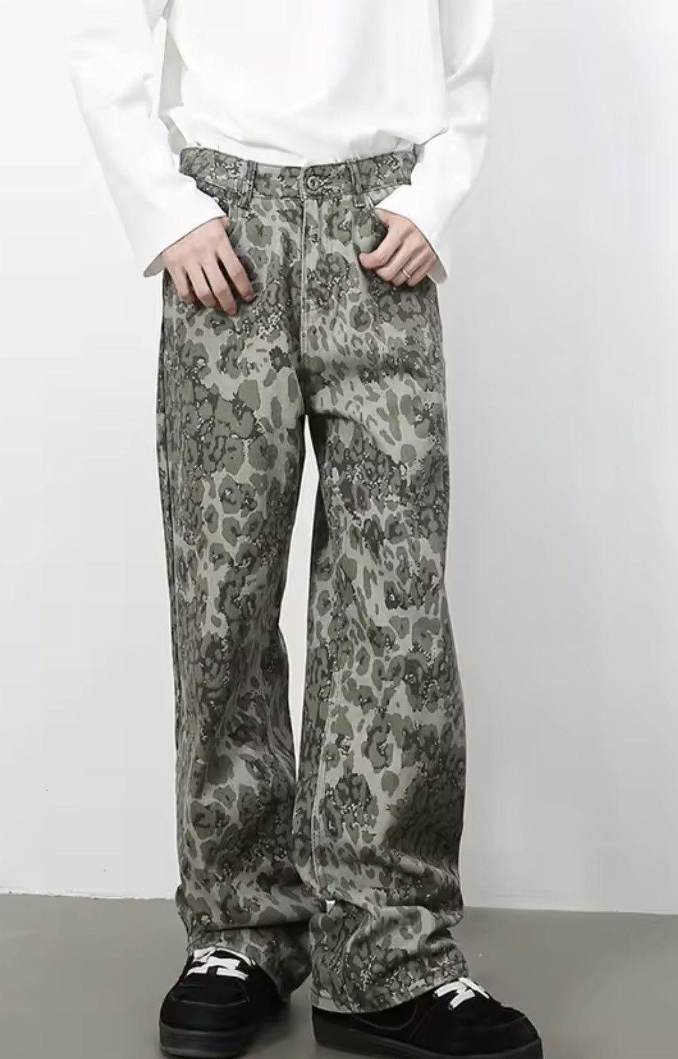 Japanese Brand Camo Denim Pants - Wide Leg Tactical Streetwear Trousers Size US 31 - 3 Thumbnail