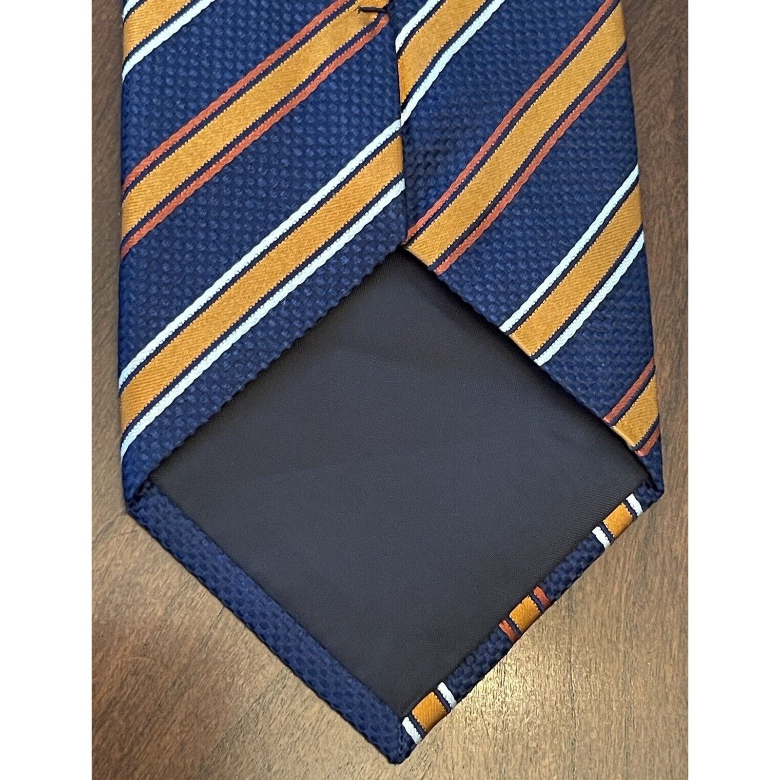 Stafford Stafford Blue Orange Hand Made 100% Silk Made In China Size ONE SIZE - 2 Thumbnail