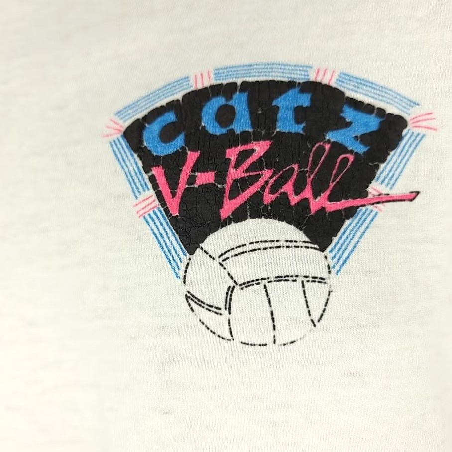 Vintage VINTAGE Catz Volleyball Rips T Shirt Mens Size S White Cotton Blend Crew Neck Short Sleeve 80s Beach Sports Australia Mens Size US S / EU 44-46 / 1 - 4 Thumbnail