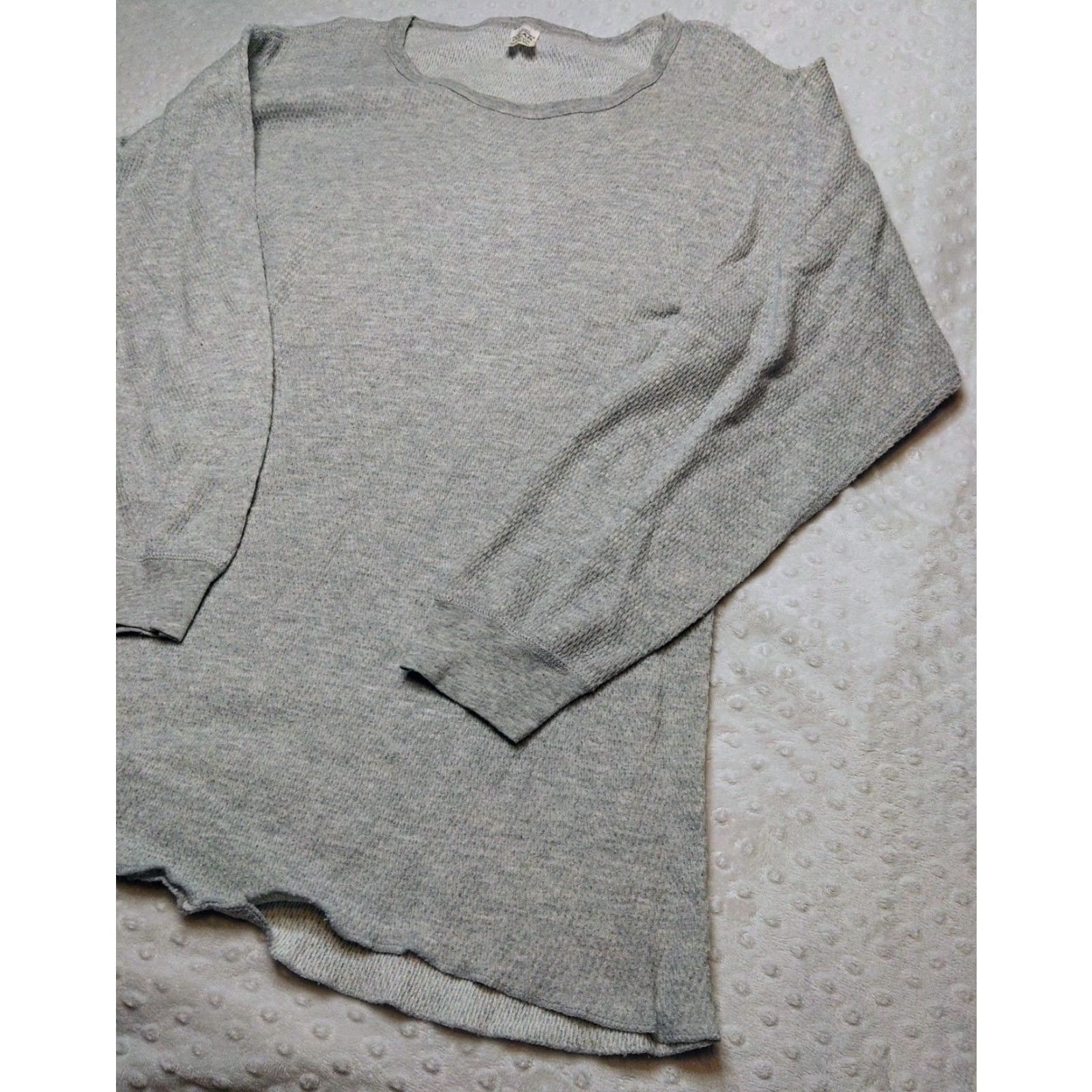 Vintage J.E. Morgan Vintage Thermal Long Johns Waffle Shirt 3XL Gray USA 90s Mens Long Sleeve Crew Neck Big & Tall Size US XXL / EU 58 / 5 - 2 Thumbnail