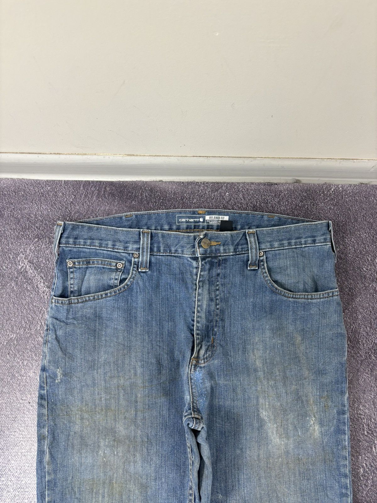 Carhartt Vintage Carhartt Relaxed Fit Workwear Faded Blue Denim Jeans Size US 34 / EU 50 - 14 Thumbnail
