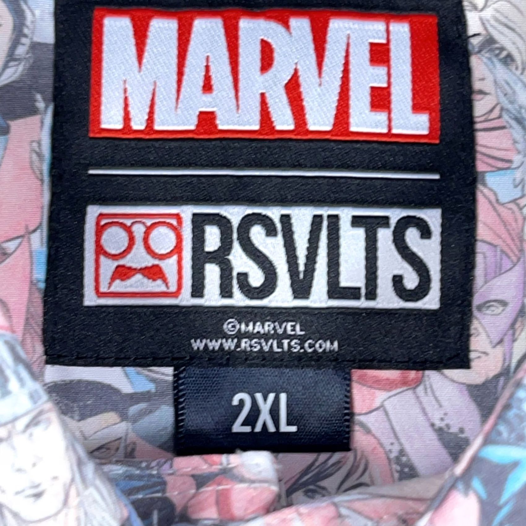 Vintage RSVLTS Marvel Shirt Men 2XL Pink Graphic Print Button-Up Comic Movie Retro 90s Caped Heroes Womens? Size US XXL / EU 58 / 5 - 5 Thumbnail