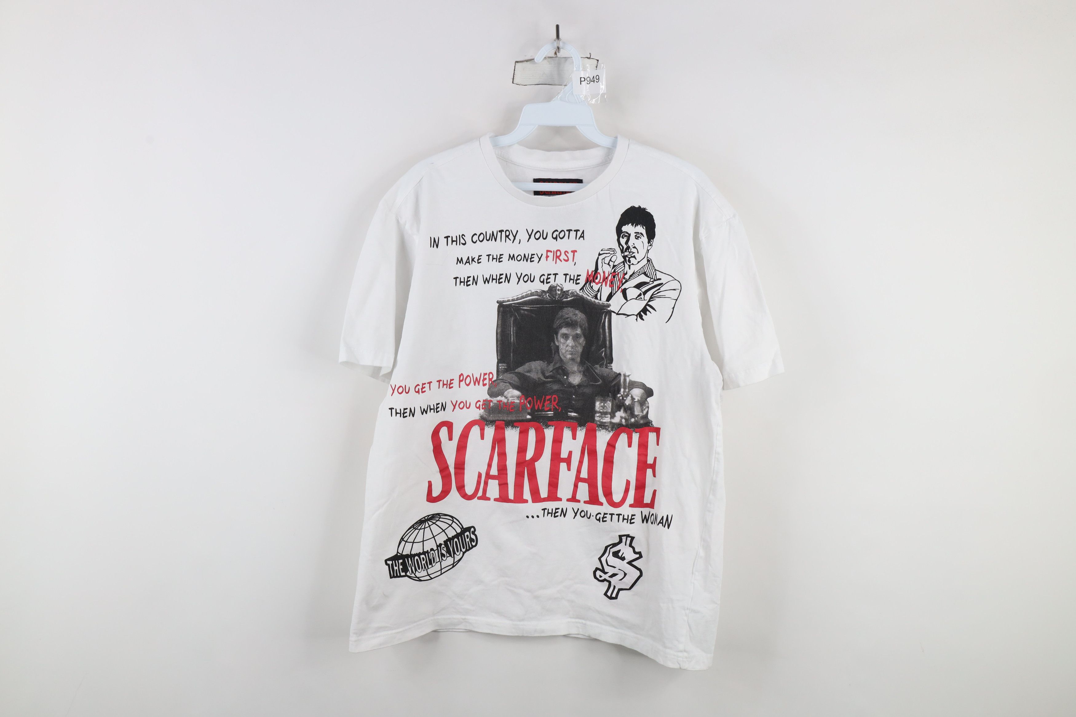 Vintage Vintage Y2K Scarface Tony Montana Power Money Girl T-Shirt Size L / US 10 / IT 46 - 1 Thumbnail